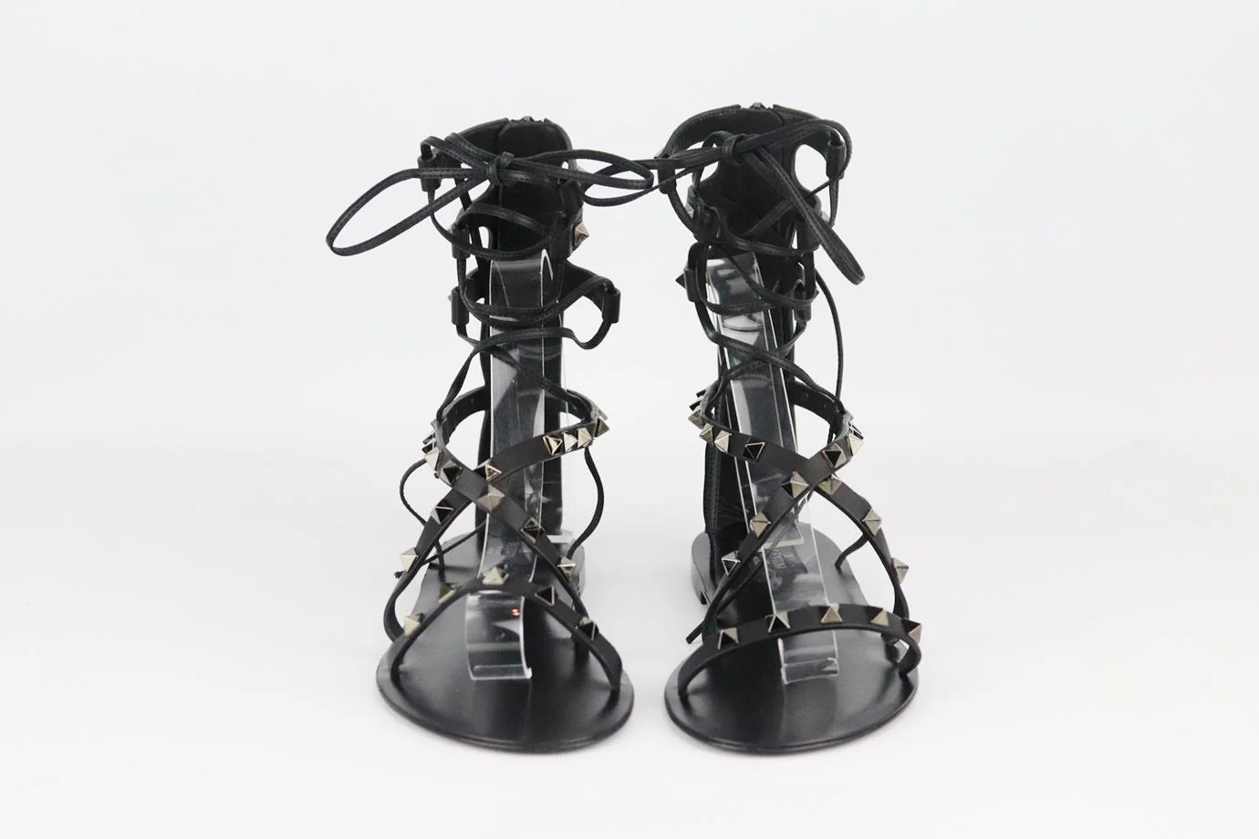 VALENTINO GARAVANI ROCKSTUD LACE UP LEATHER SANDALS EU 38 UK 5 US 8 - Image 3