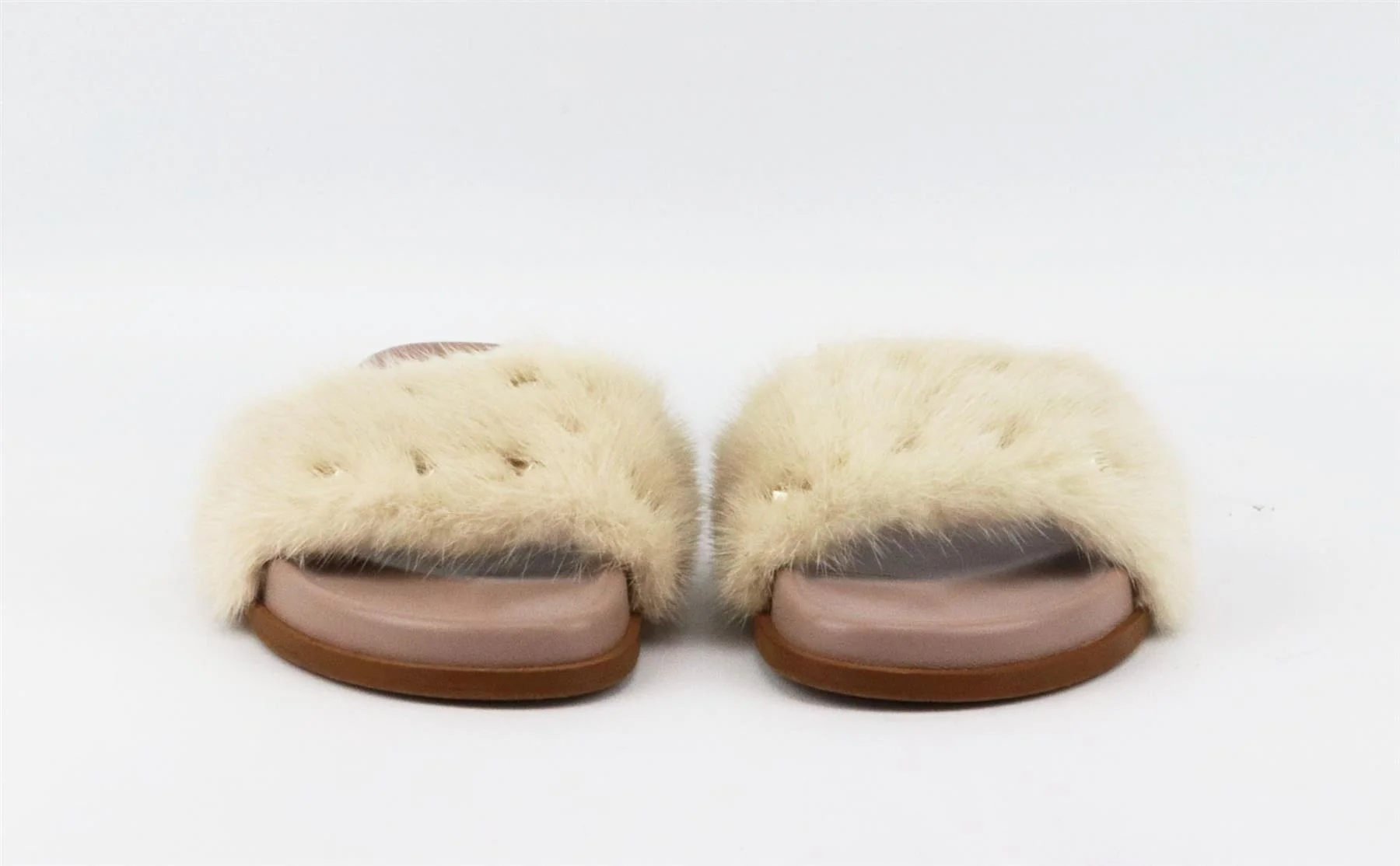 VALENTINO GARAVANI ROCKSTUD MINK FUR SLIDES EU 38.5 UK 5.5 US 8.5 - Image 3