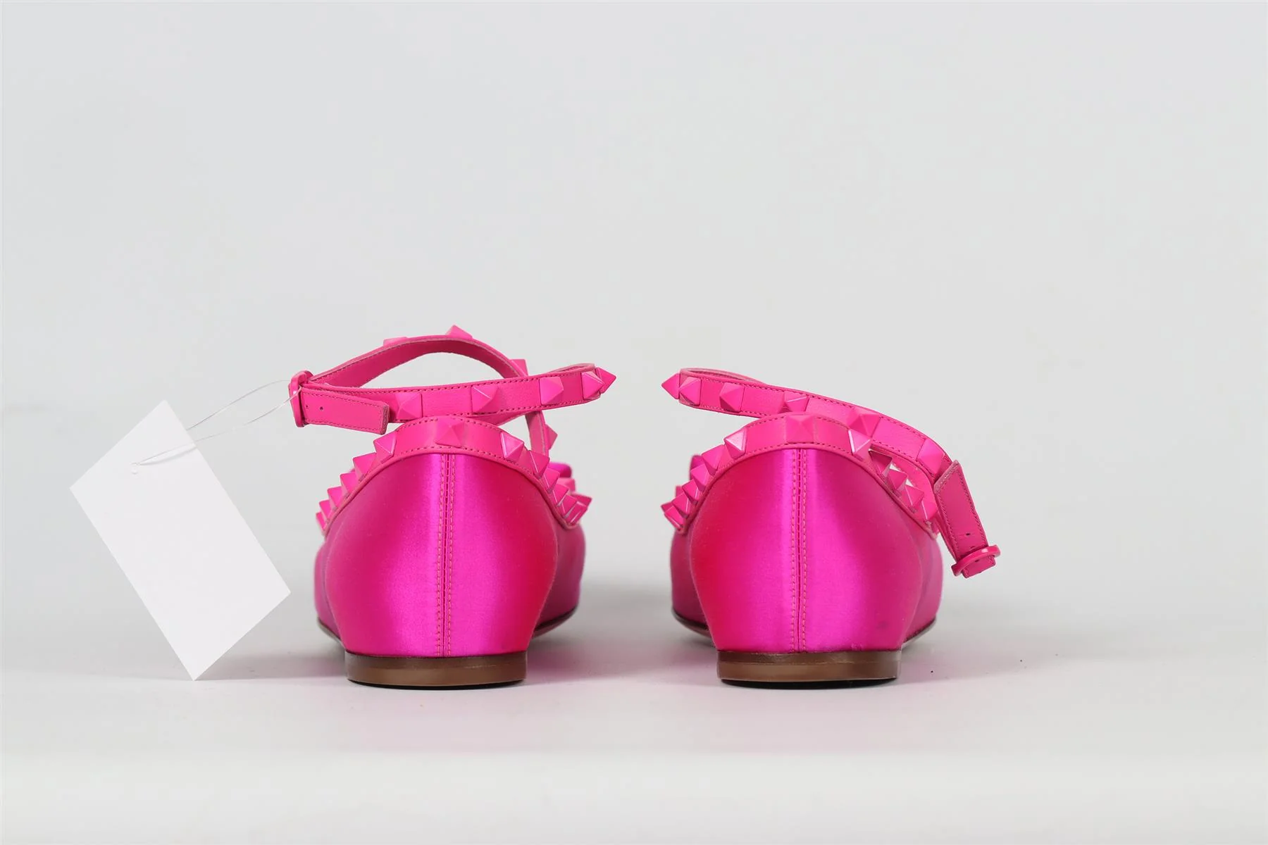 VALENTINO GARAVANI ROCKSTUD SATIN BALLERINA FLATS EU 39.5 UK 6.5 US 9.5 - Image 4