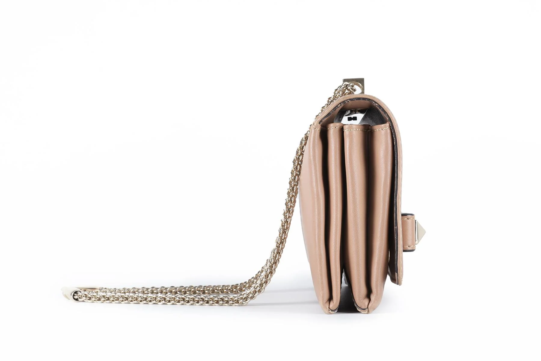 VALENTINO GARAVANI TAUPE VA VA VOOM LEATHER SHOULDER BAG - Image 5