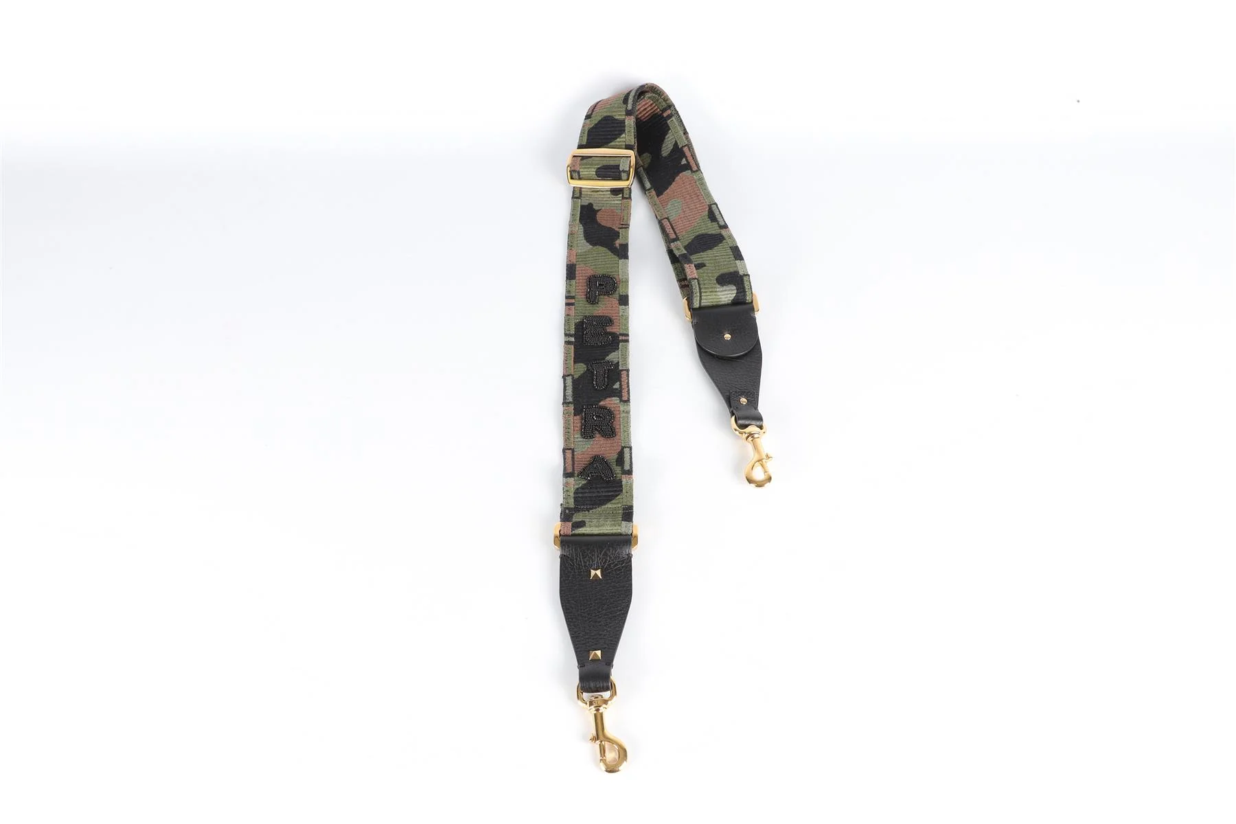 VALENTINO GREEN CANVAS AND LEATHER BAG STRAP - Image 2
