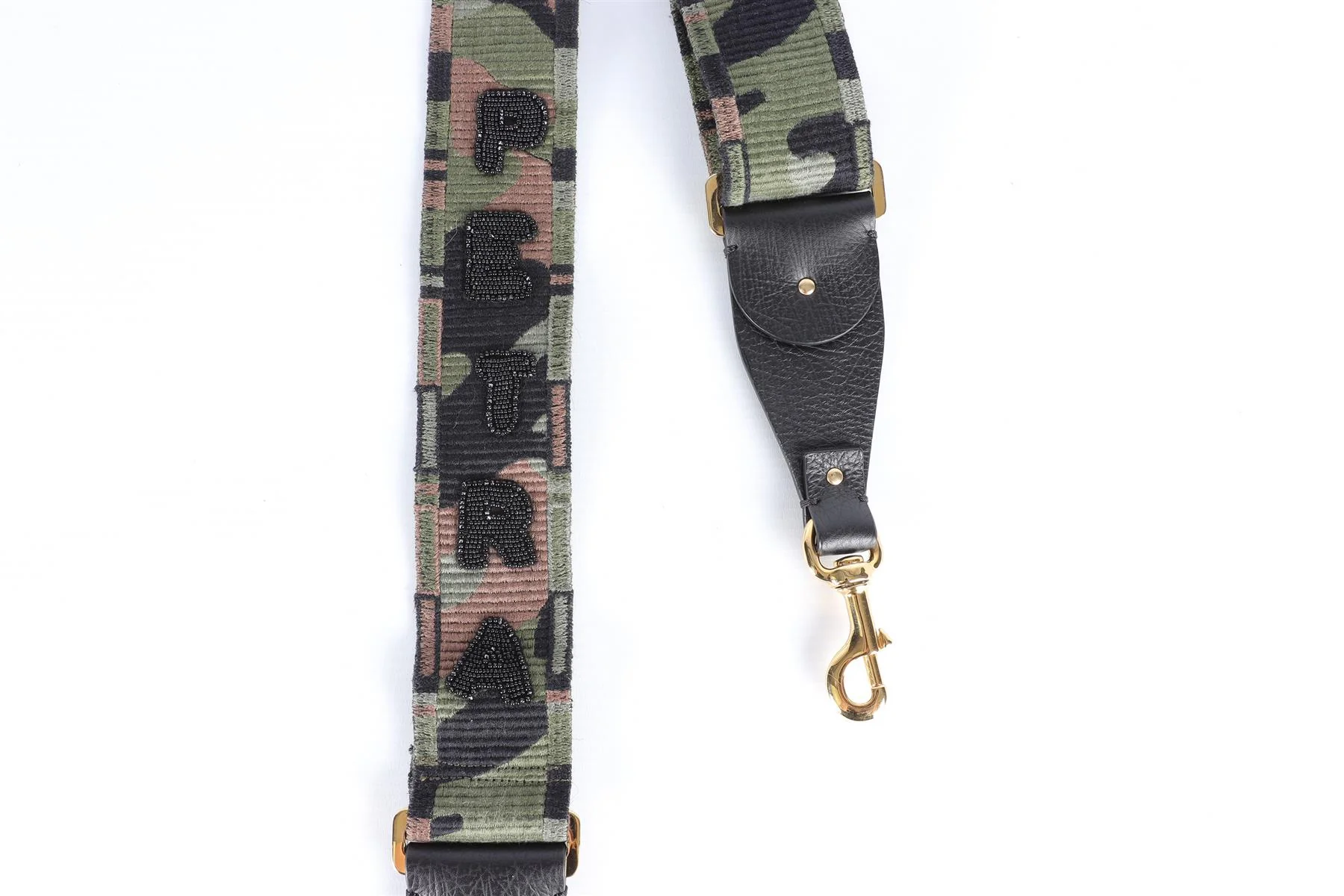 VALENTINO GREEN CANVAS AND LEATHER BAG STRAP - Image 3