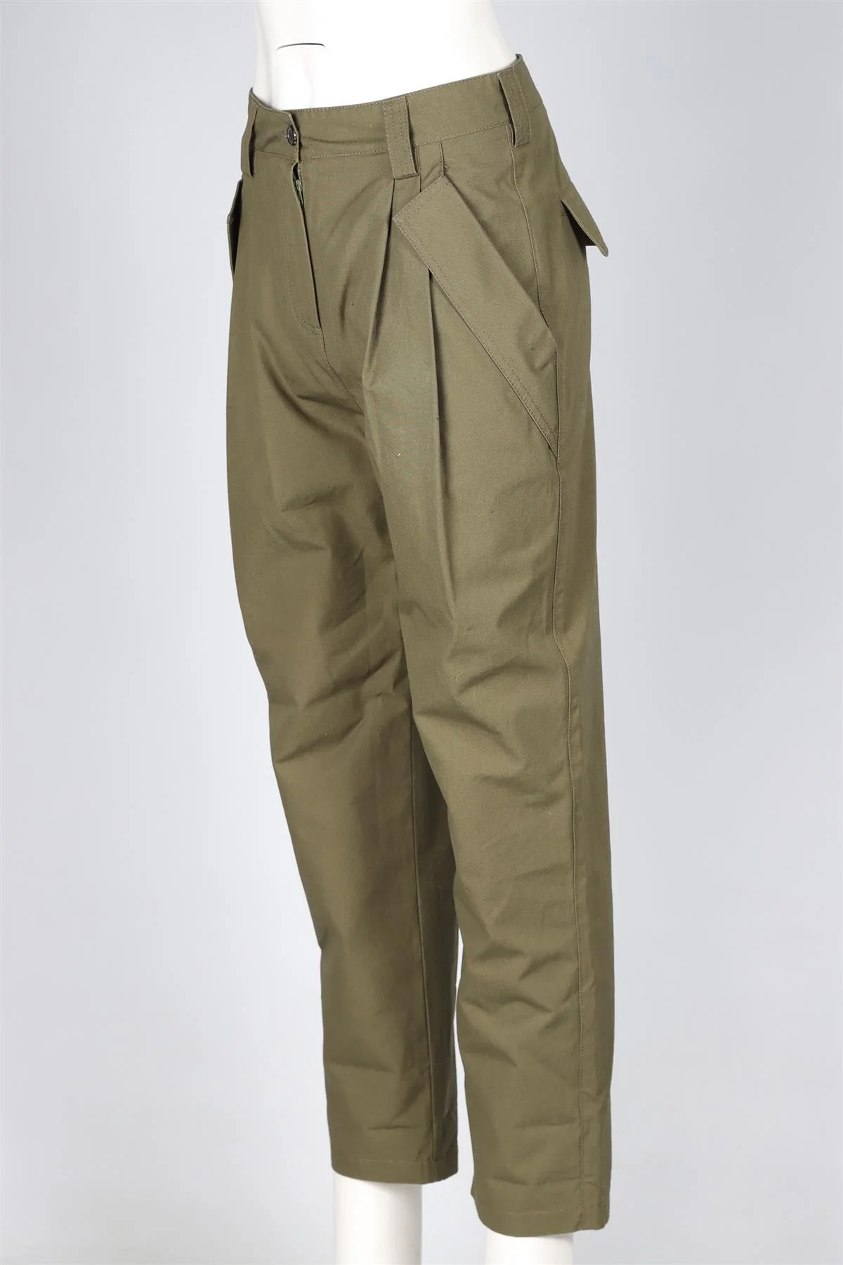 VALENTINO GREEN COTTON TAPERED TROUSERS IT 38 UK 6 - Image 3