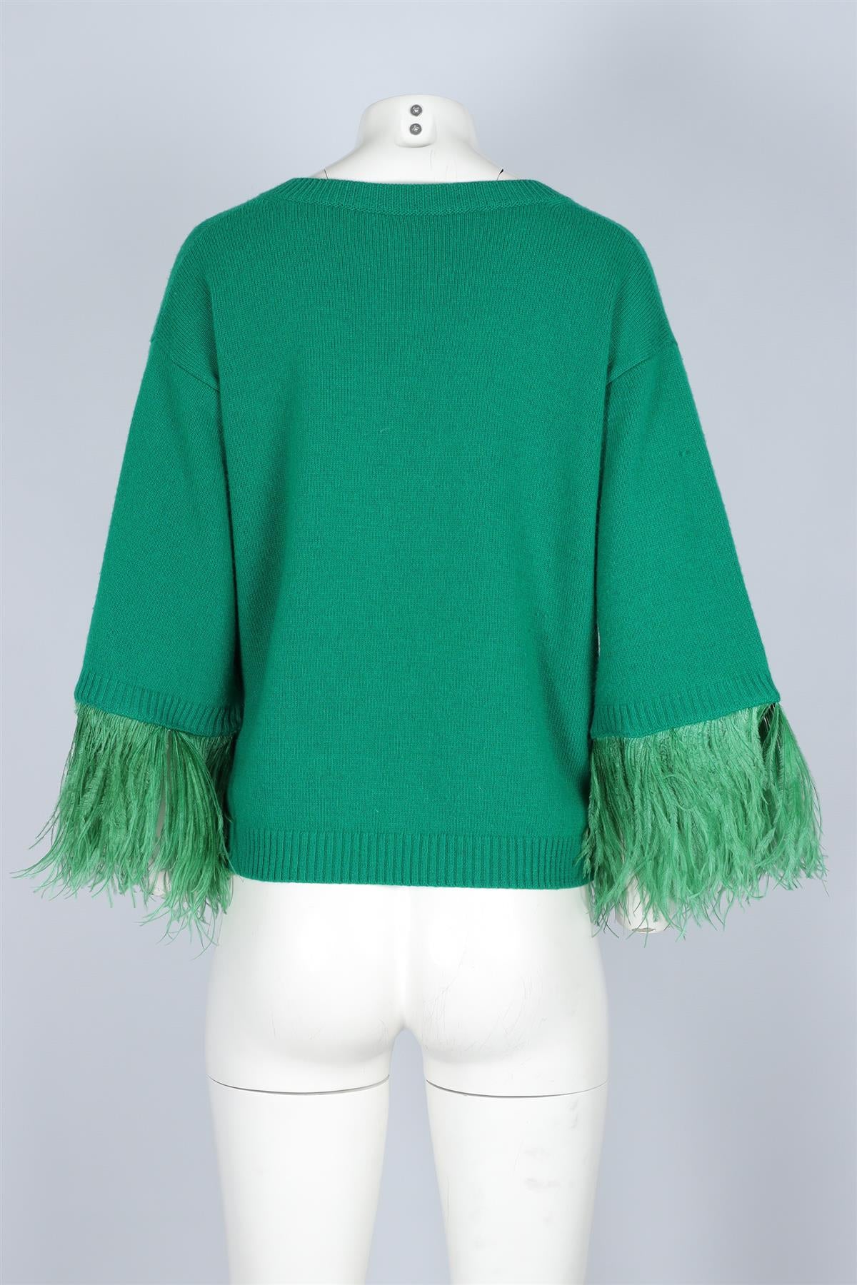 VALENTINO GREEN FEATHER AND WOOL SWEATER XSMALL - Image 4