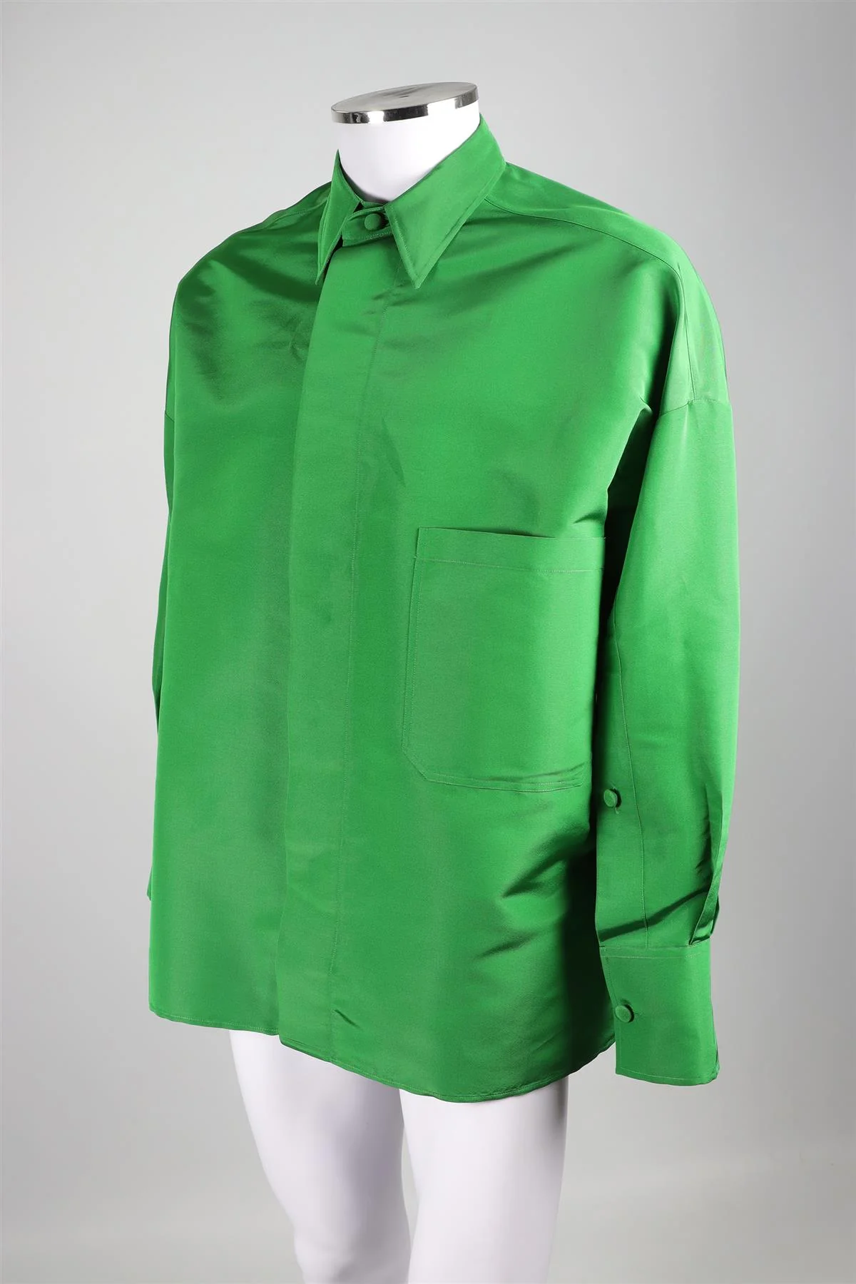 VALENTINO GREEN MEN'S SILK SHIRT IT 48 UK 38 - Image 3
