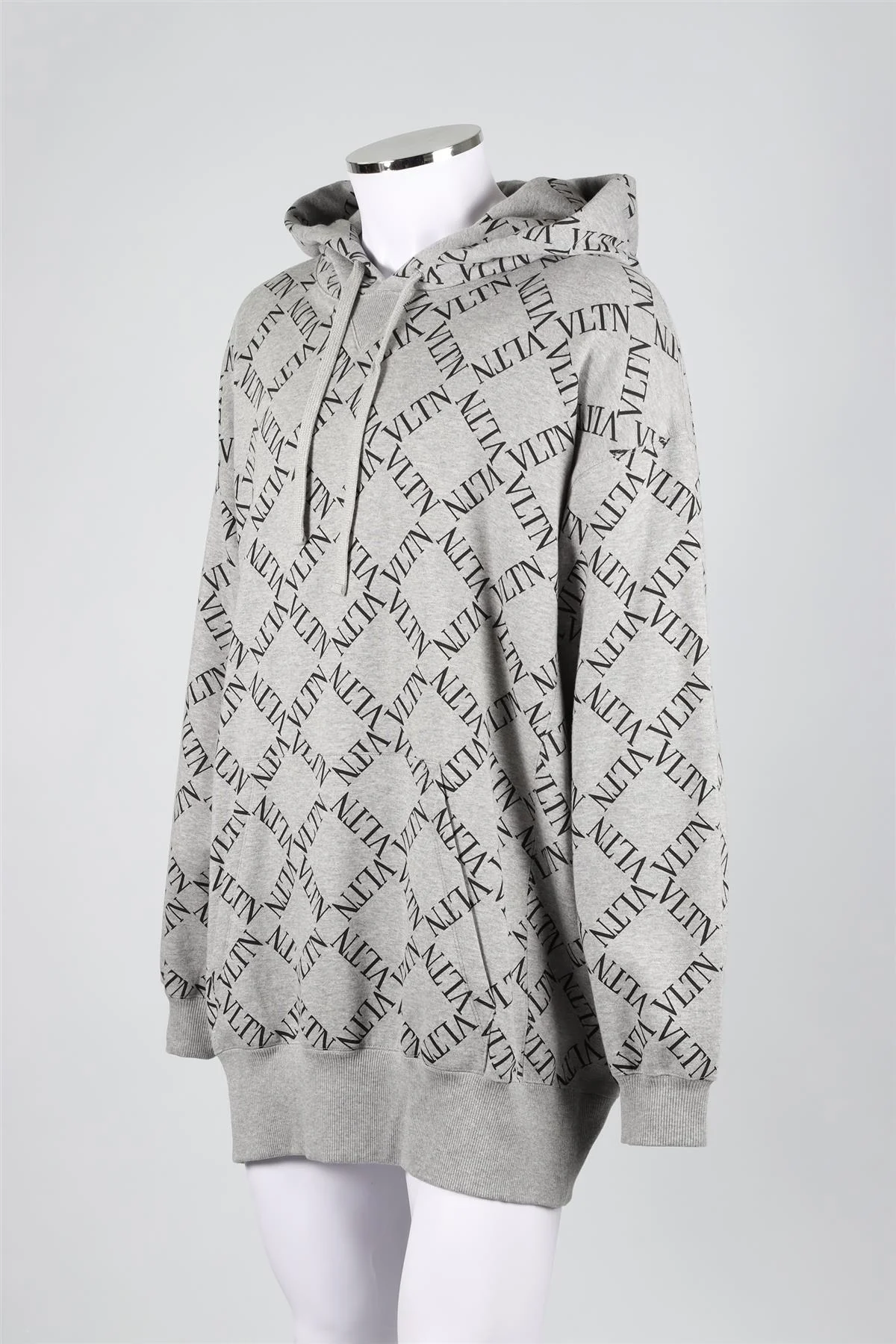 VALENTINO GREY MEN'S COTTON BLEND HOODIE MEDIUM - Image 3