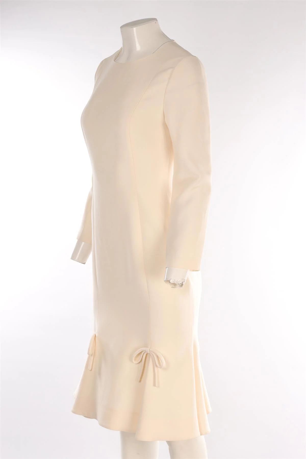 VALENTINO IVORY WOOL MIDI DRESS IT 42 UK 10 - Image 3