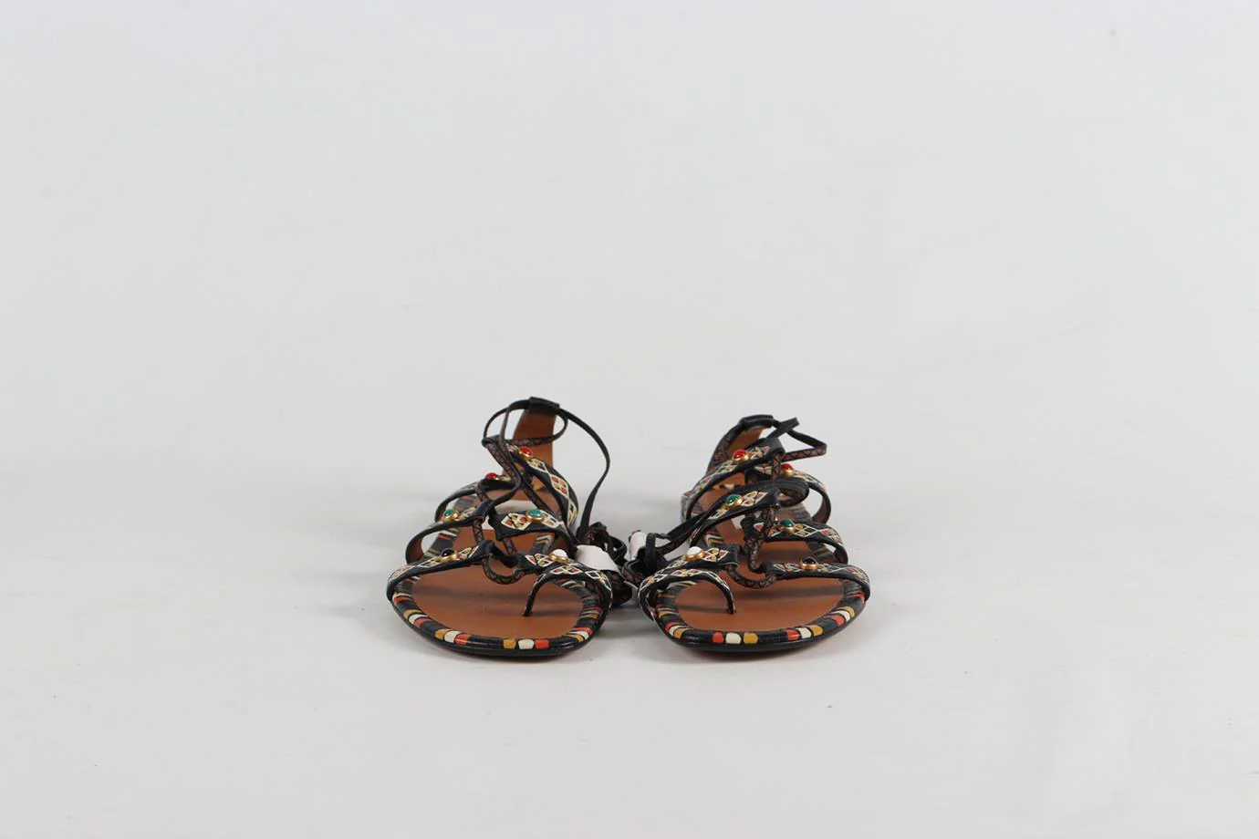 VALENTINO LACE UP LEATHER SANDALS EU 38 UK 5 US 8 - Image 3