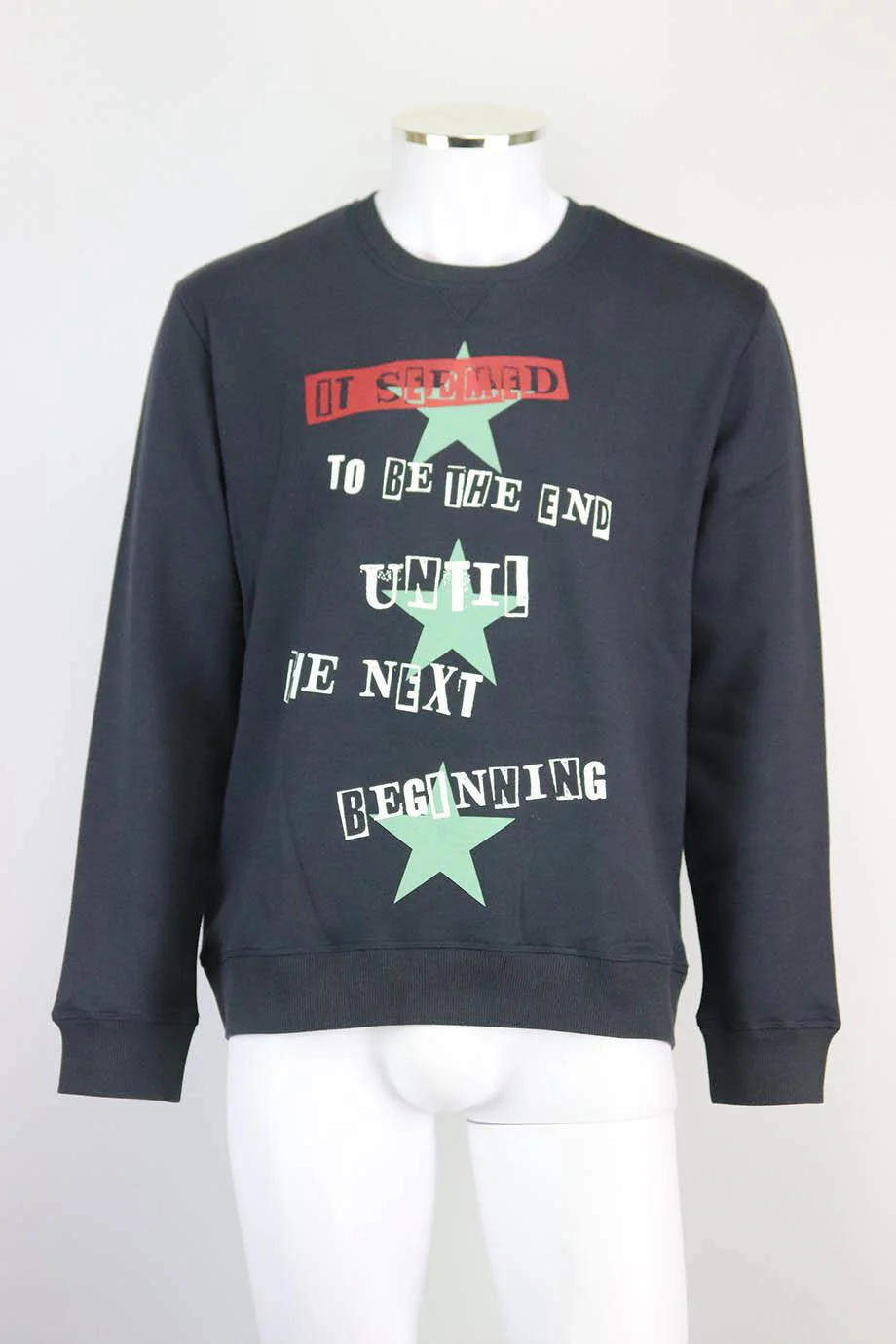 VALENTINO MEN'S PRINTED COTTON JERSEY SWEATSHIRT MEDIUM - Image 2