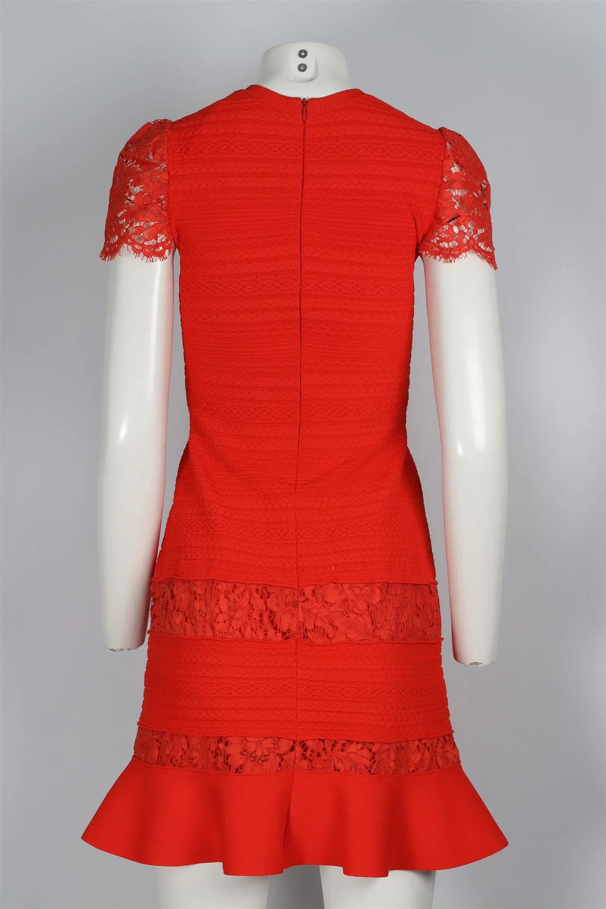 VALENTINO RED COTTON MINI DRESS SMALL - Image 4