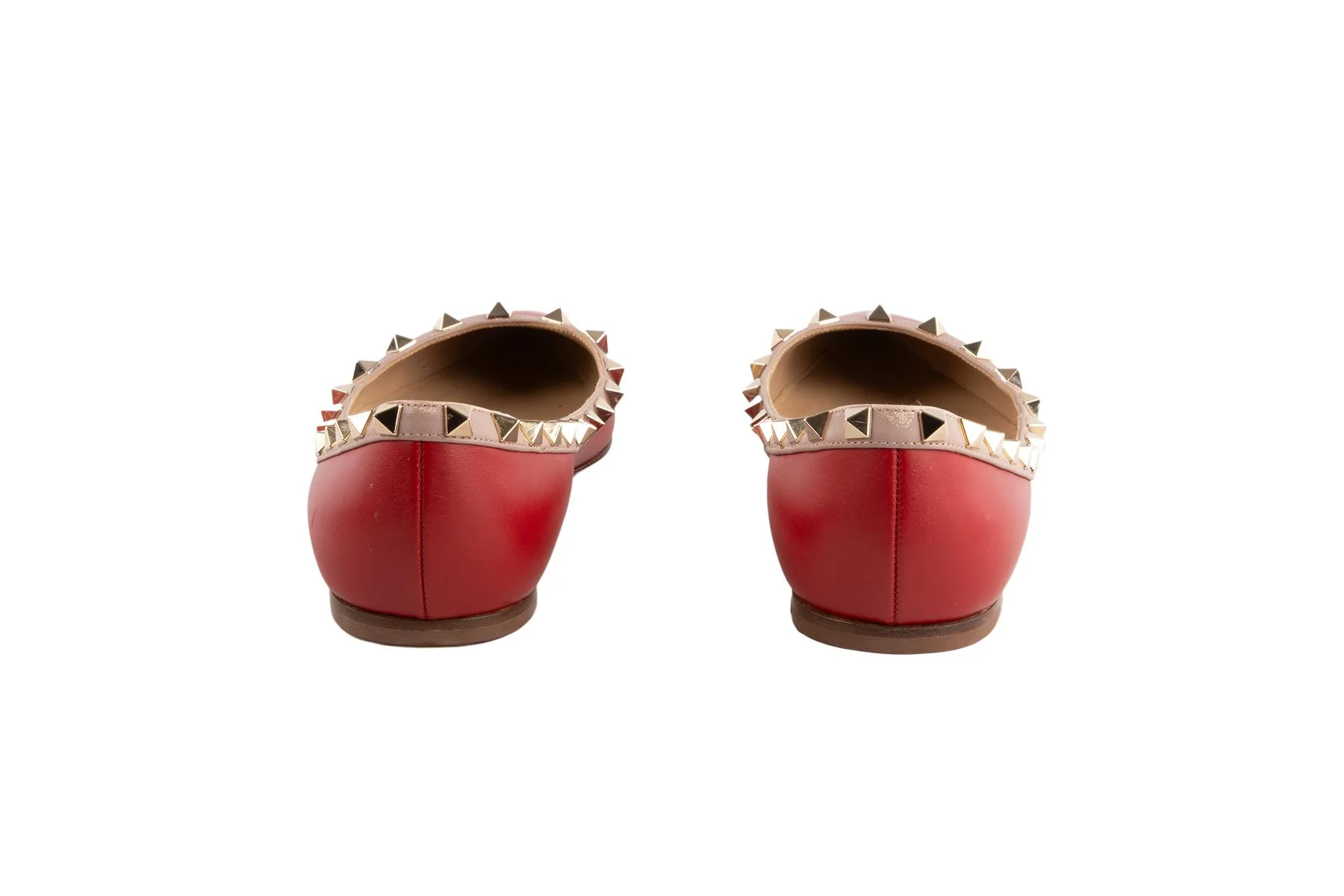VALENTINO RED ROCKSTUD LEATHER BALLET FLATS EU 37 - Image 5