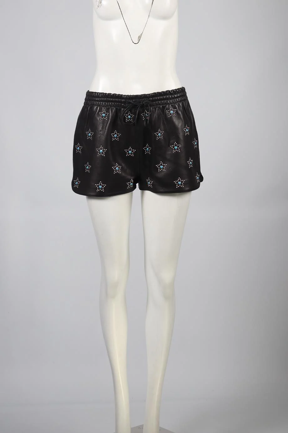 VALENTINO STUDDED LEATHER SHORTS IT 42 UK 10 - Image 2