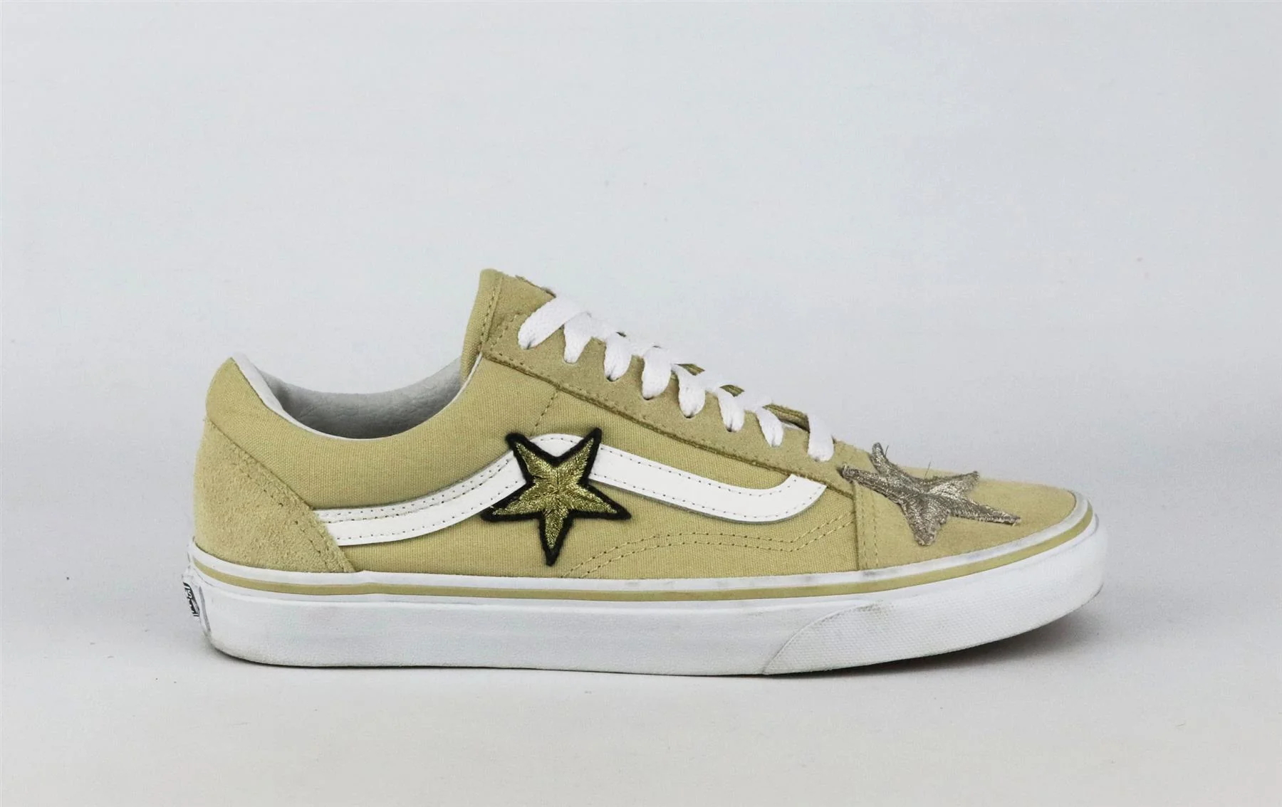 VANS OLD SKOOL EMBROIDERED CANVAS AND SUEDE SNEAKERS EU 38.5 UK 5.5 US 8 - Image 2