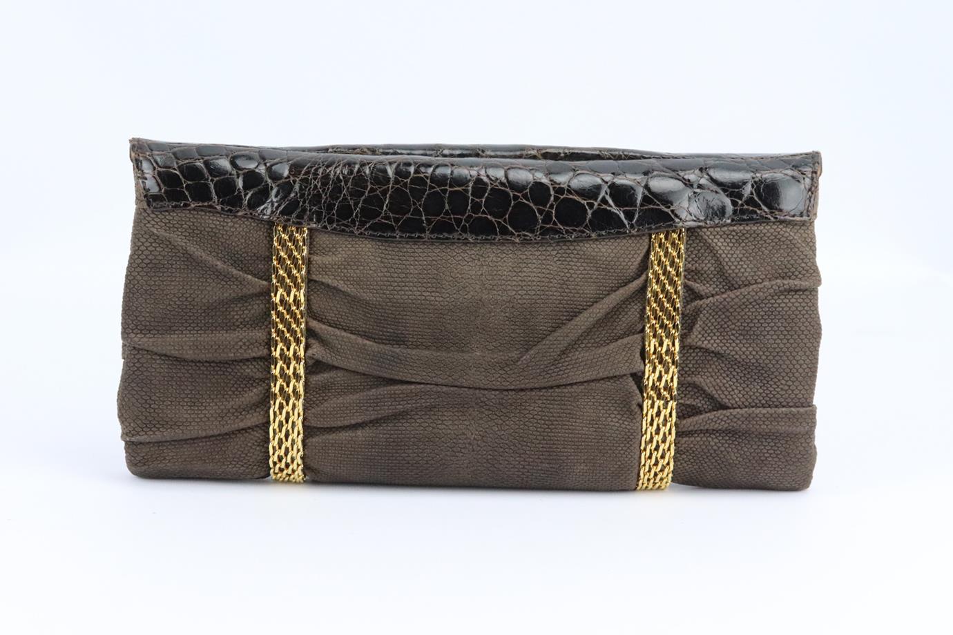 VBH CROCODILE AND SNAKE EFFECT SUEDE CLUTCH - Image 3