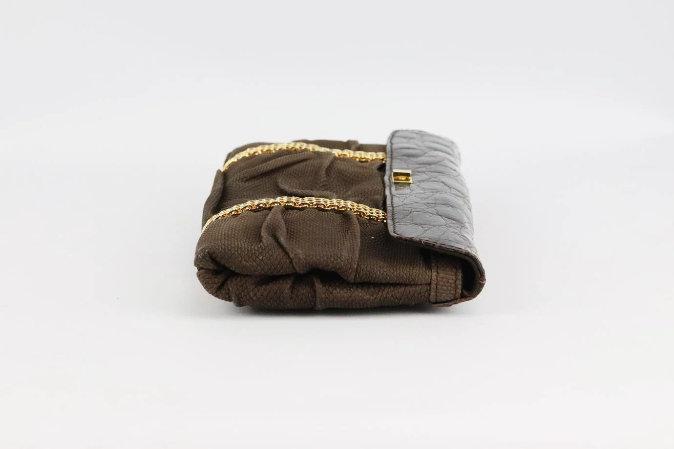 VBH CROCODILE AND SNAKE EFFECT SUEDE CLUTCH - Image 4