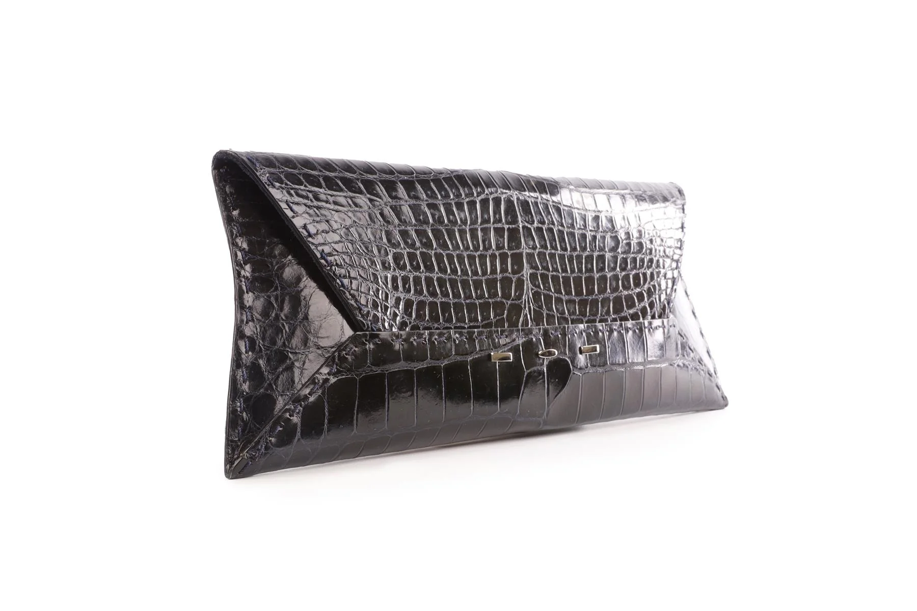 VBH NAVY CROCODILE CLUTCH - Image 3