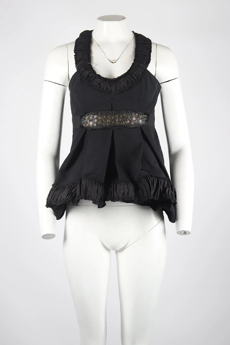 VERA WANG BELTED COTTON BLEND TOP UK 10 - Image 2