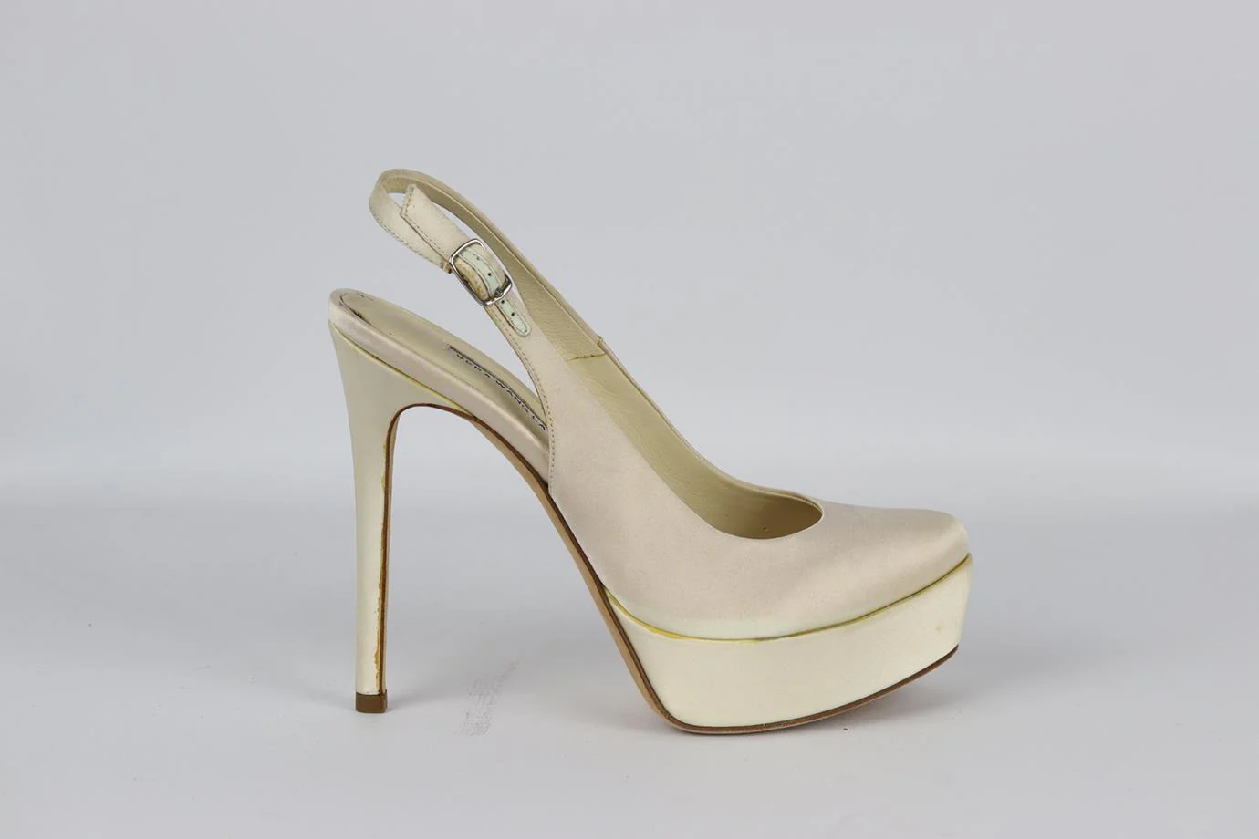 VERA WANG LAVENDER SATIN PLATFORM SLINGBACK PUMPS EU 37 UK 4 US 7 - Image 2