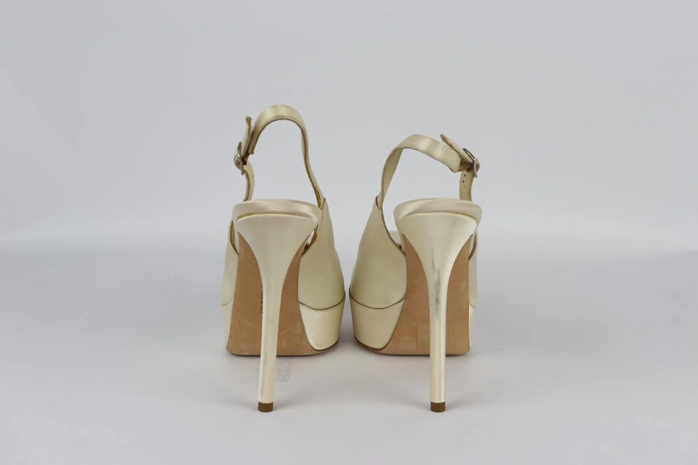 VERA WANG LAVENDER SATIN PLATFORM SLINGBACK PUMPS EU 37 UK 4 US 7 - Image 4
