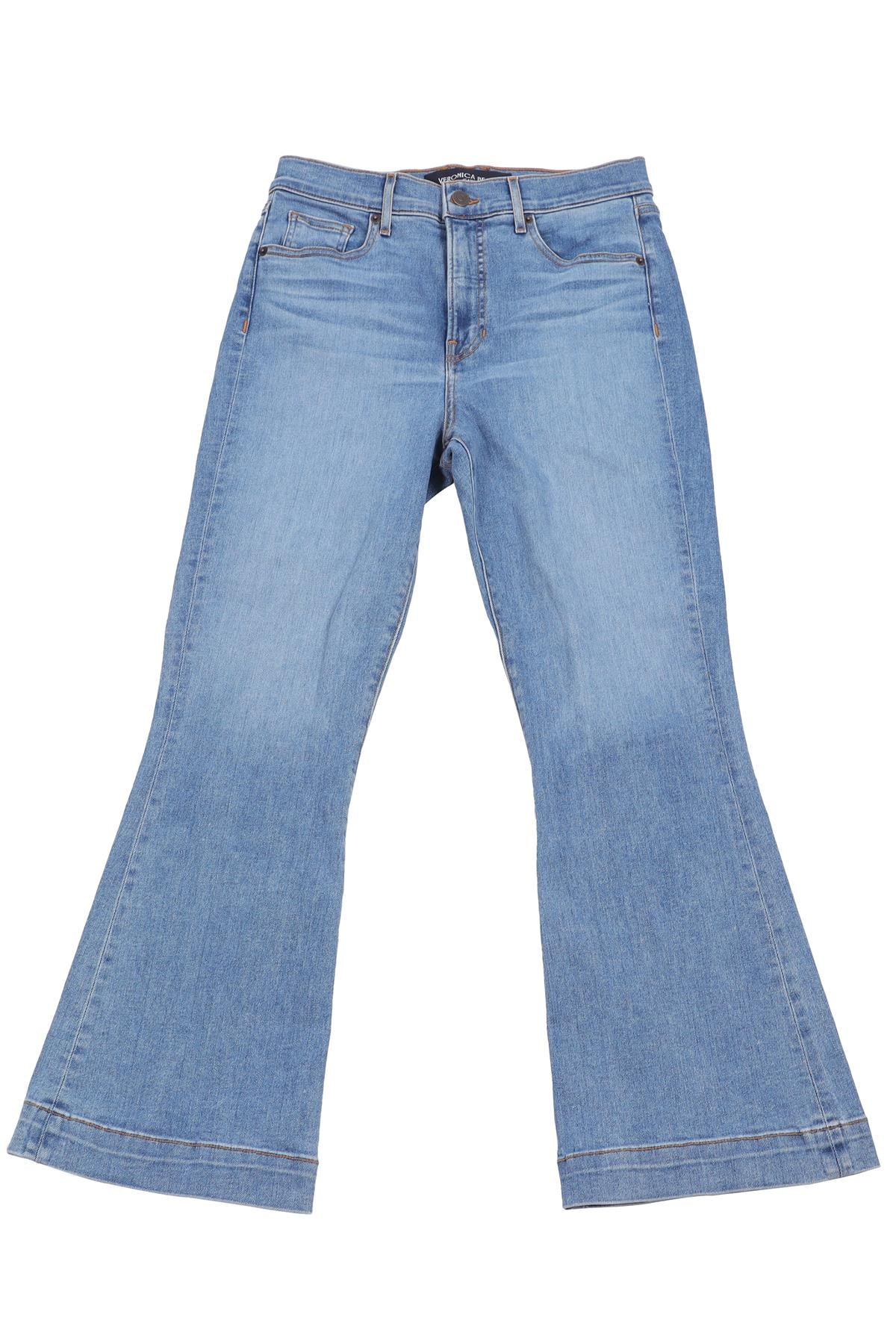 VERONICA BEARD BLUE HIGH RISE FLARED JEANS W28 UK 10