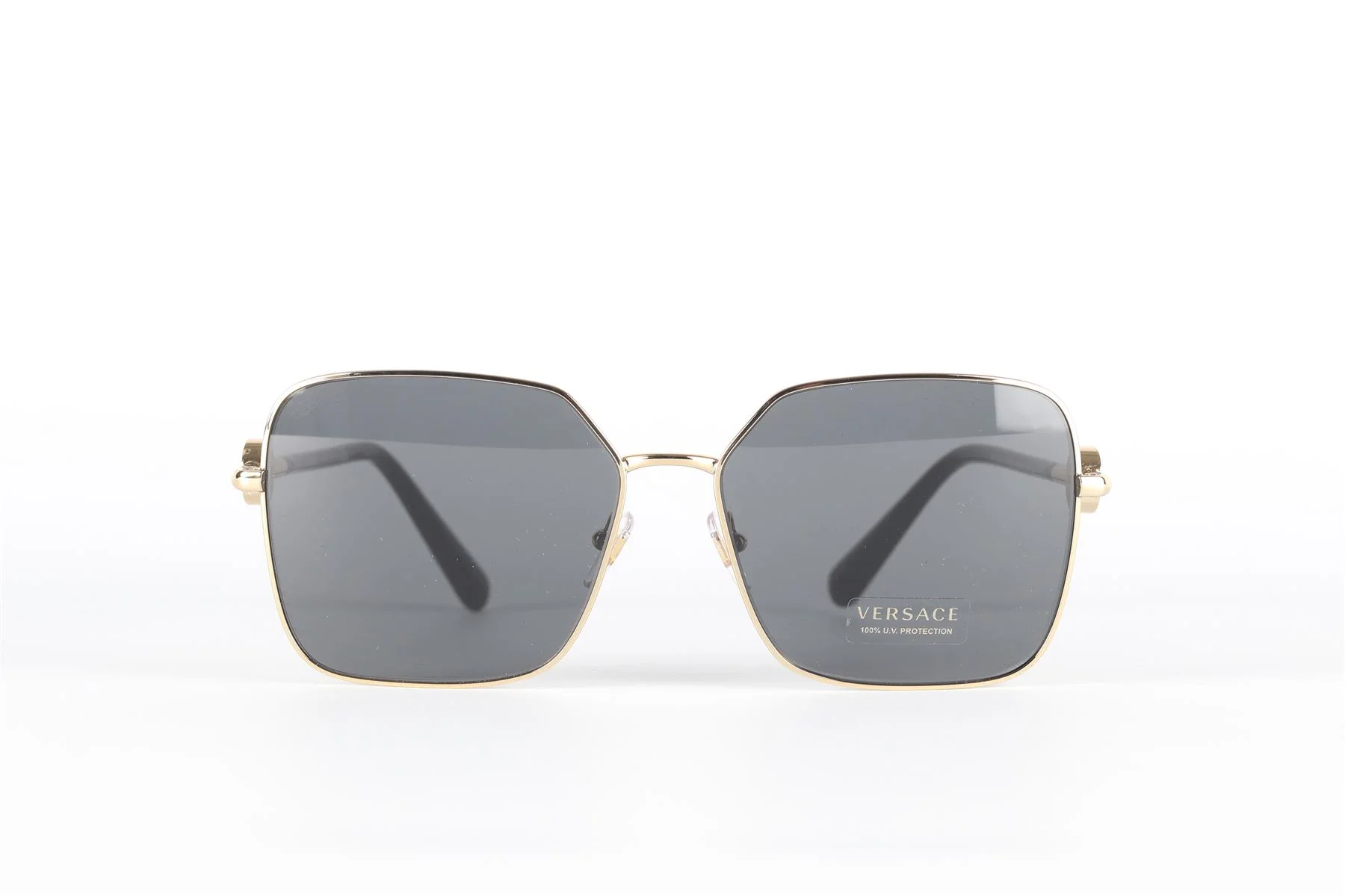 VERSACE BLACK HEXAGON FRAME METAL SUNGLASSES - Image 3
