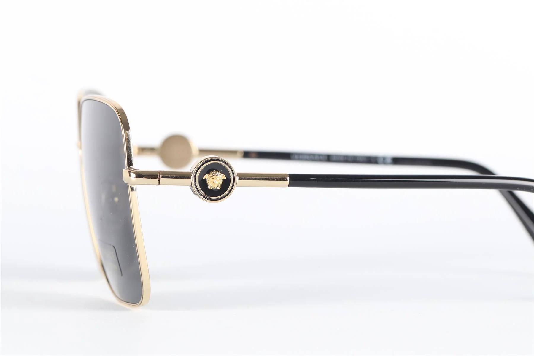VERSACE BLACK HEXAGON FRAME METAL SUNGLASSES - Image 5