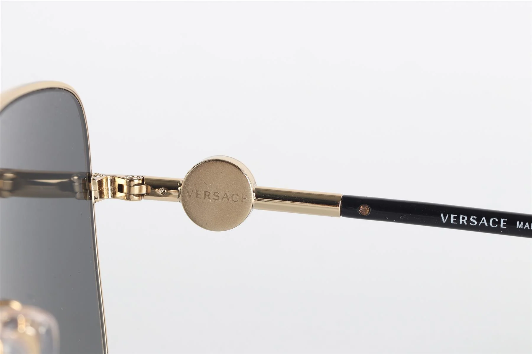 VERSACE BLACK HEXAGON FRAME METAL SUNGLASSES - Image 6