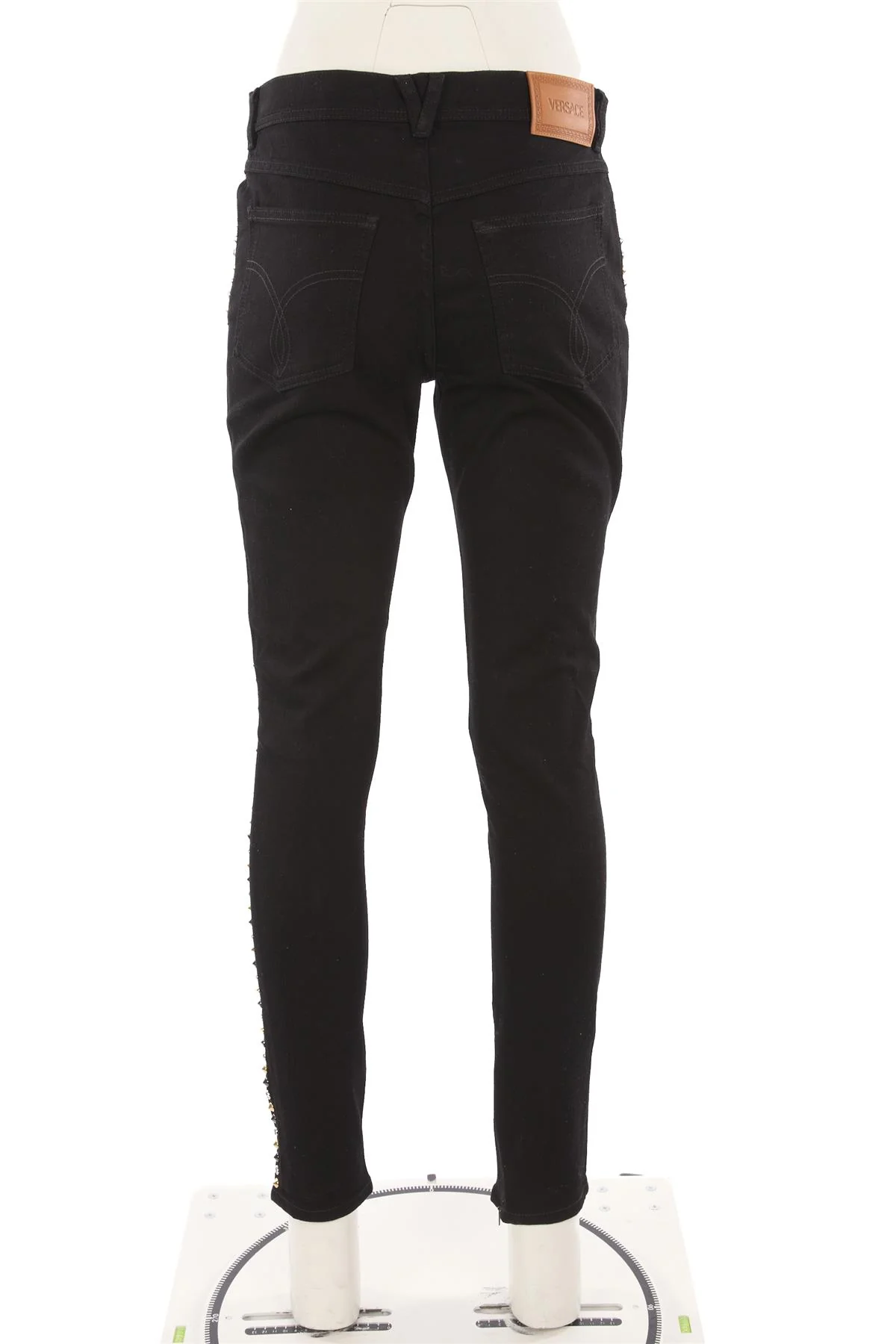 VERSACE BLACK HIGH RISE SKINNY JEANS W30 UK 12 - Image 4