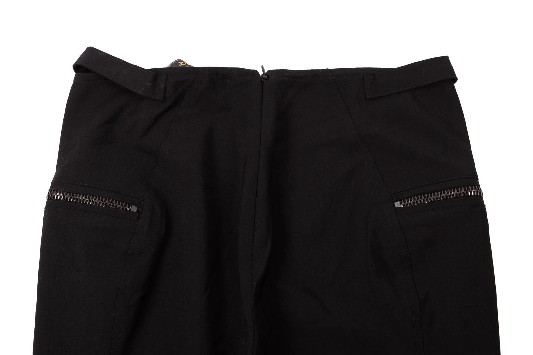 VERSACE BLACK VINTAGE COTTON STRAIGHT LEG PANTS IT 38 UK 6 - Image 5