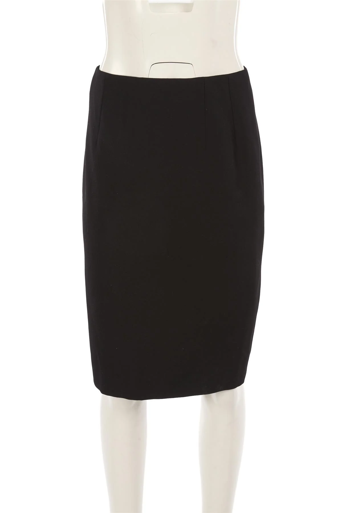 VERSACE BLACK WOOL MIDI SKIRT IT 42 UK 10 - Image 2