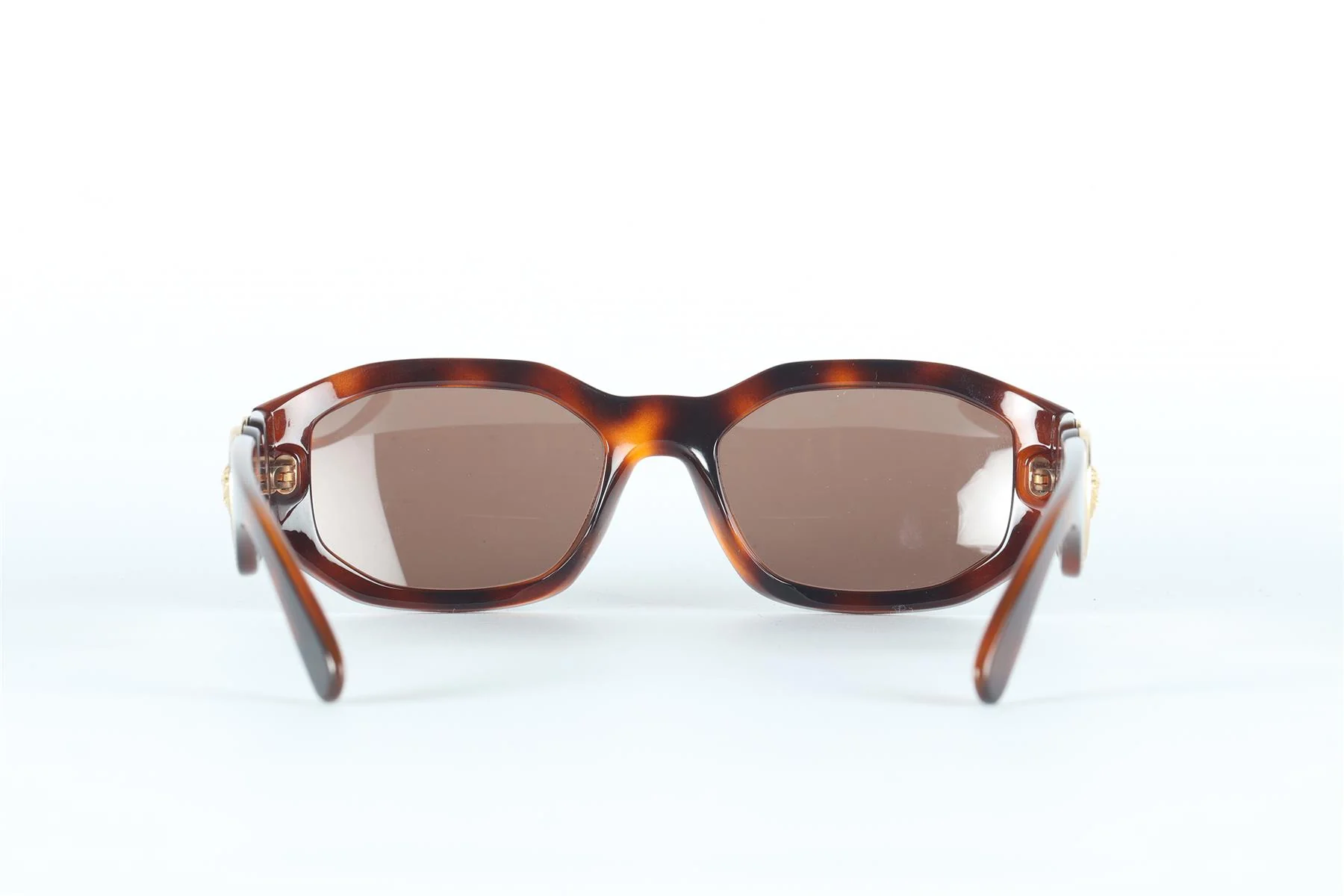 VERSACE BROWN HEXAGON FRAME ACETATE SUNGLASSES - Image 4