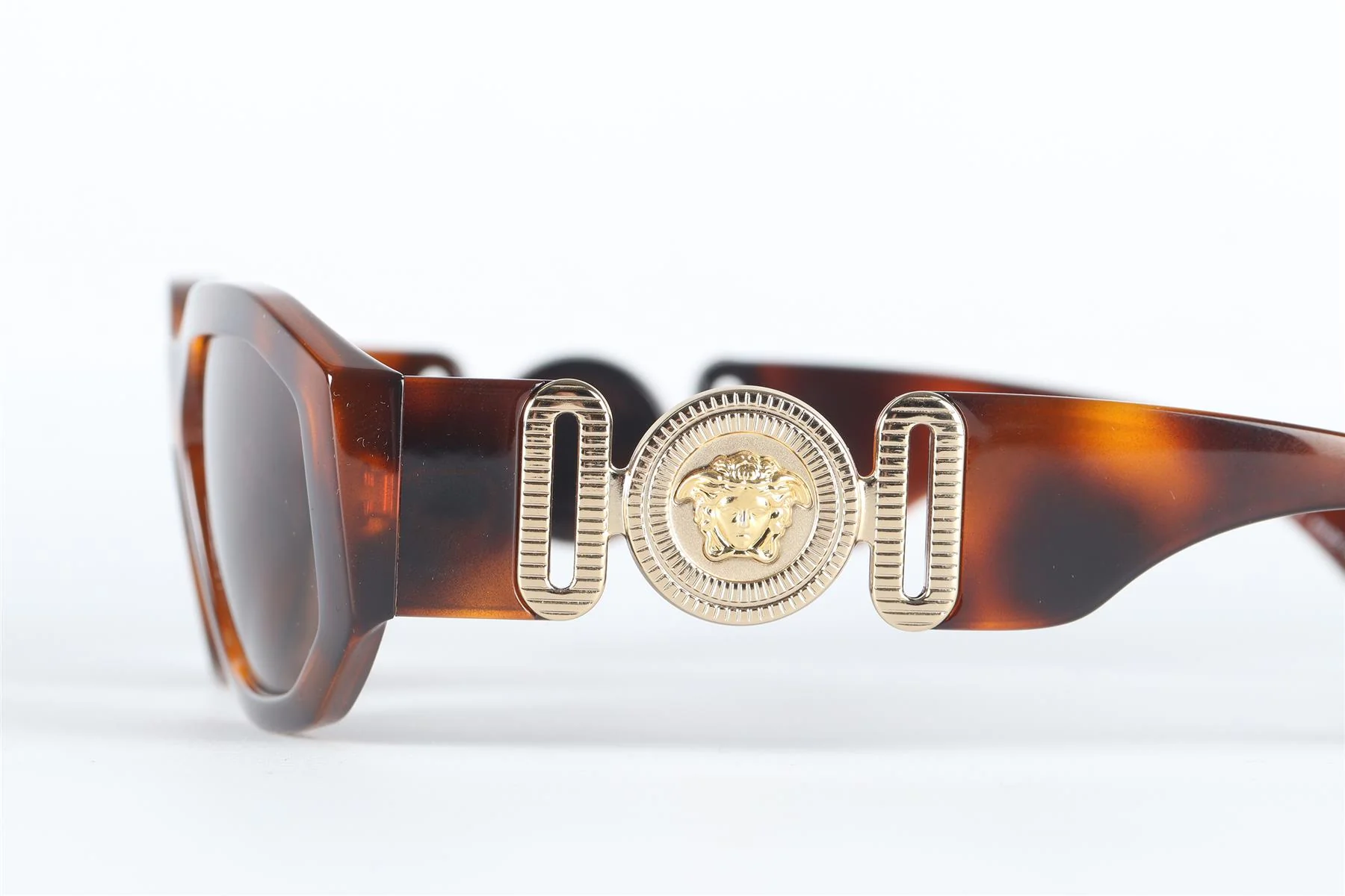 VERSACE BROWN HEXAGON FRAME ACETATE SUNGLASSES - Image 5