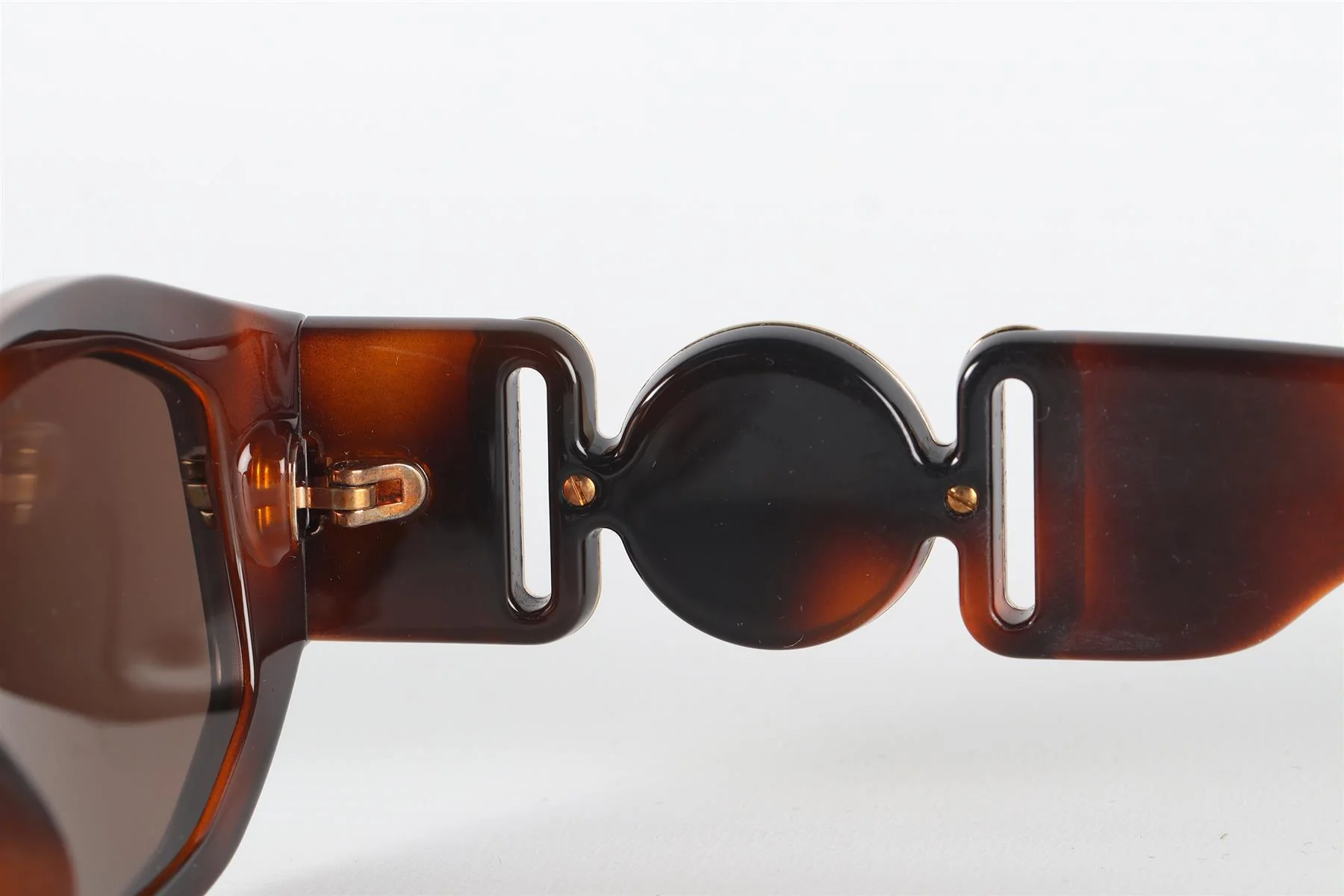 VERSACE BROWN HEXAGON FRAME ACETATE SUNGLASSES - Image 6