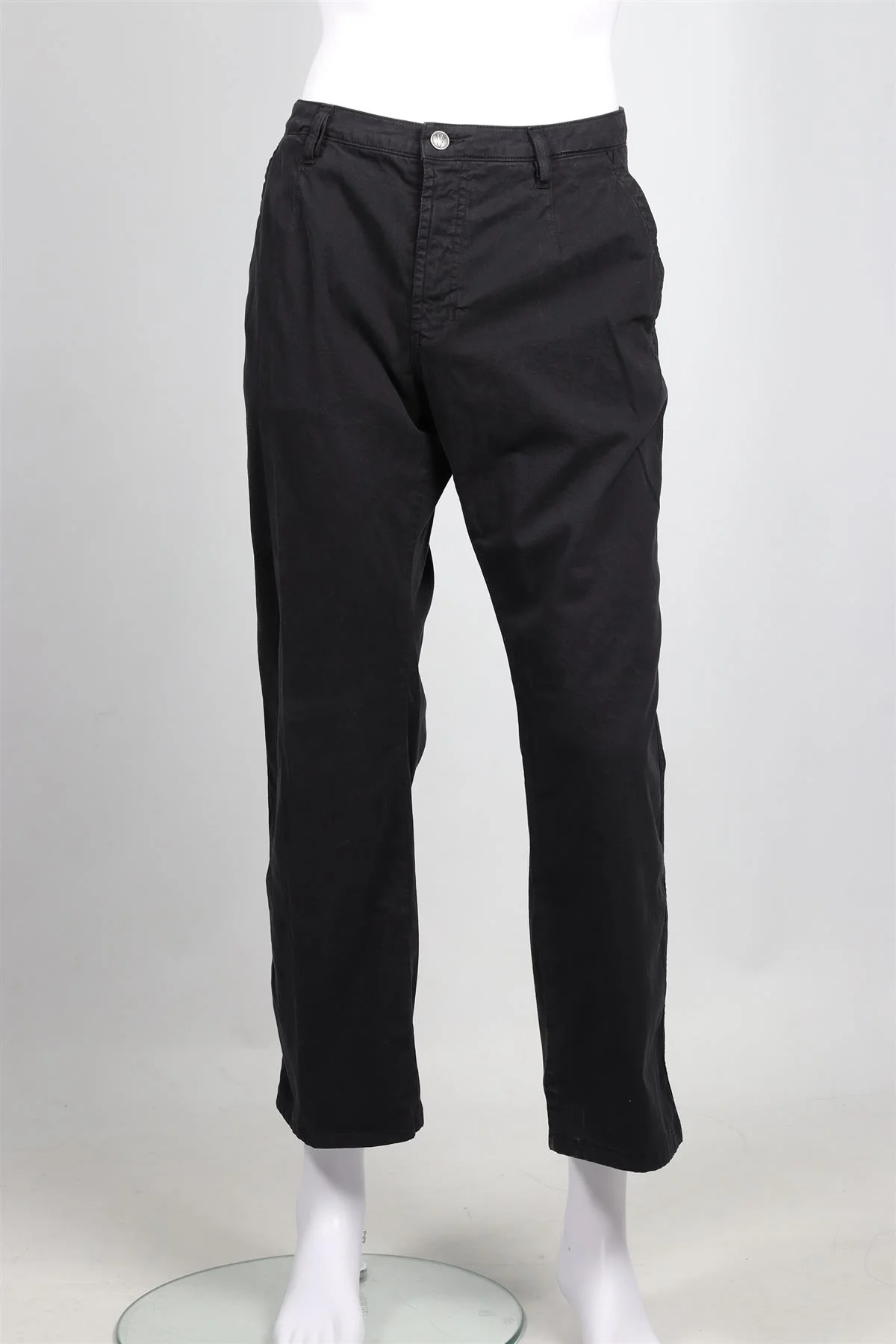 VERSACE COLLECTION NAVY MEN'S COTTON BLEND STRAIGHT LEG PANTS W 38 - Image 2