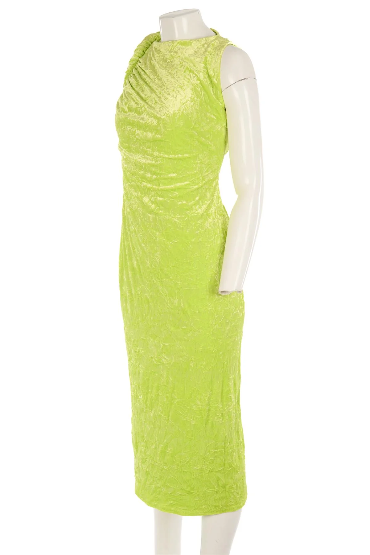 VERSACE GREEN VELVET MIDI DRESS IT 42 UK 10 - Image 3