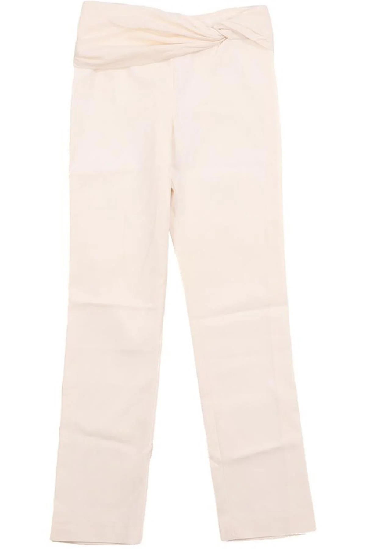VERSACE IVORY VINTAGE SILK STRAIGHT LEG PANTS IT 38 UK 6 - Image 5