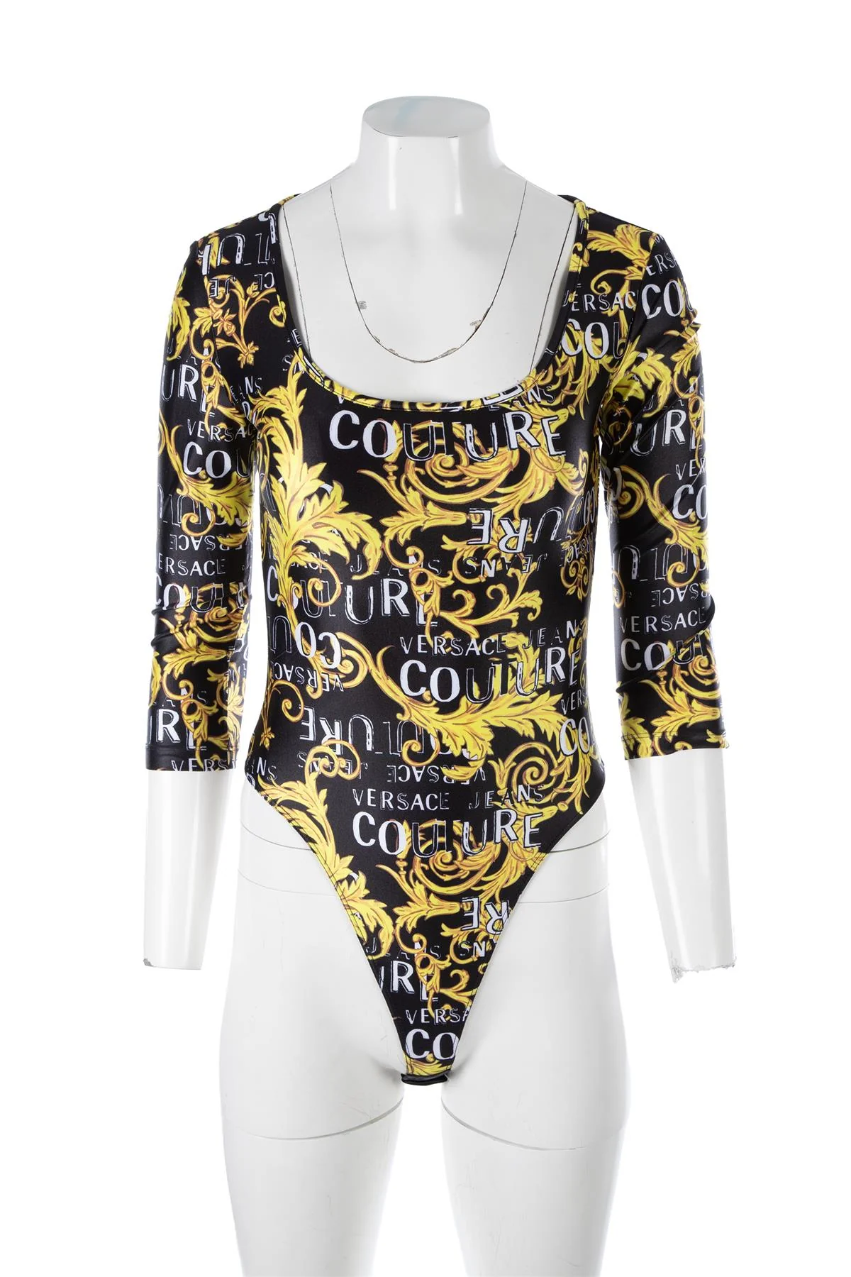 VERSACE JEANS COUTURE BLACK JERSEY BODYSUIT IT 42 - Image 2