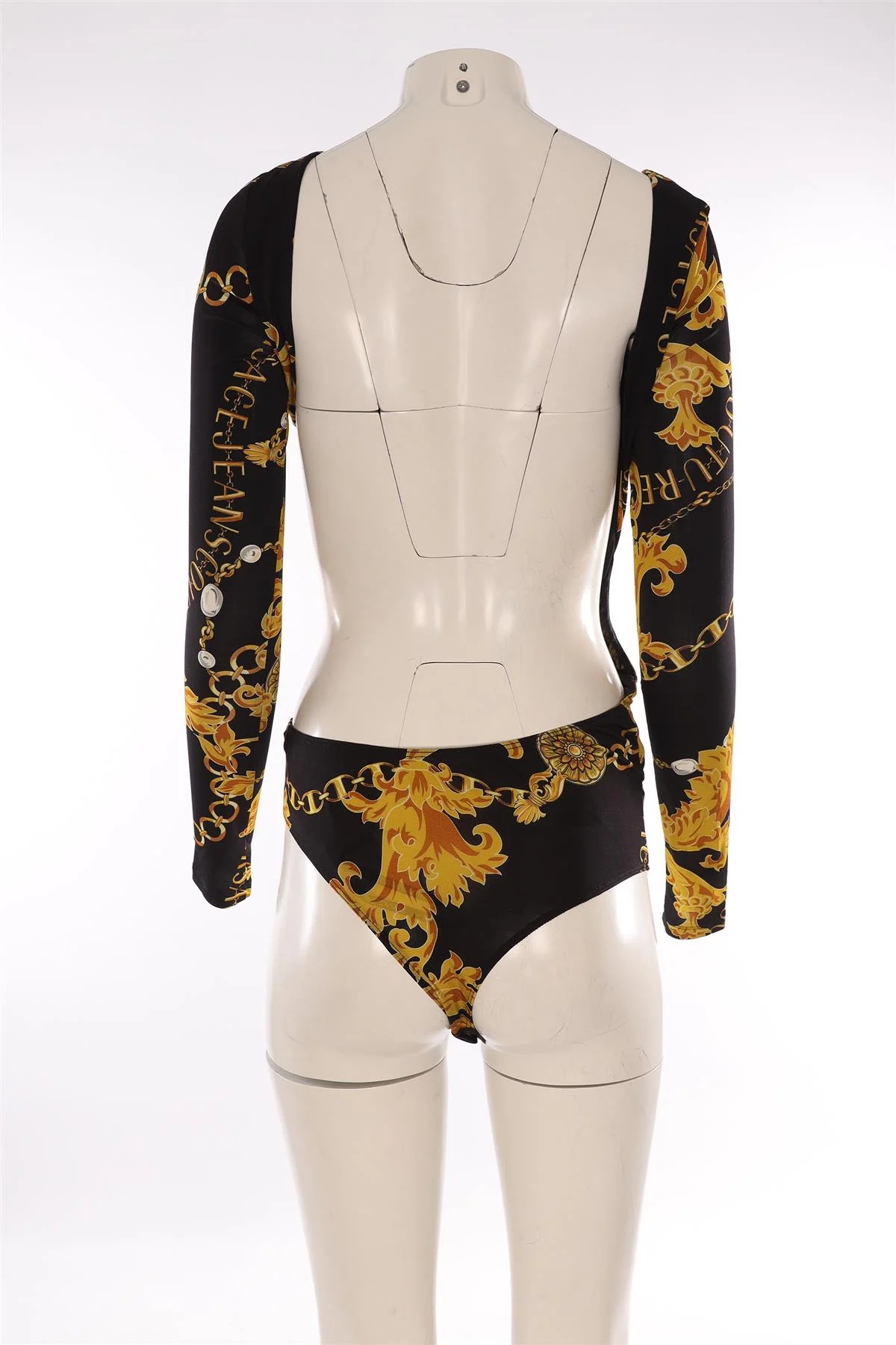 VERSACE JEANS COUTURE BLACK JERSEY BODYSUIT IT 42 UK 10 - Image 4
