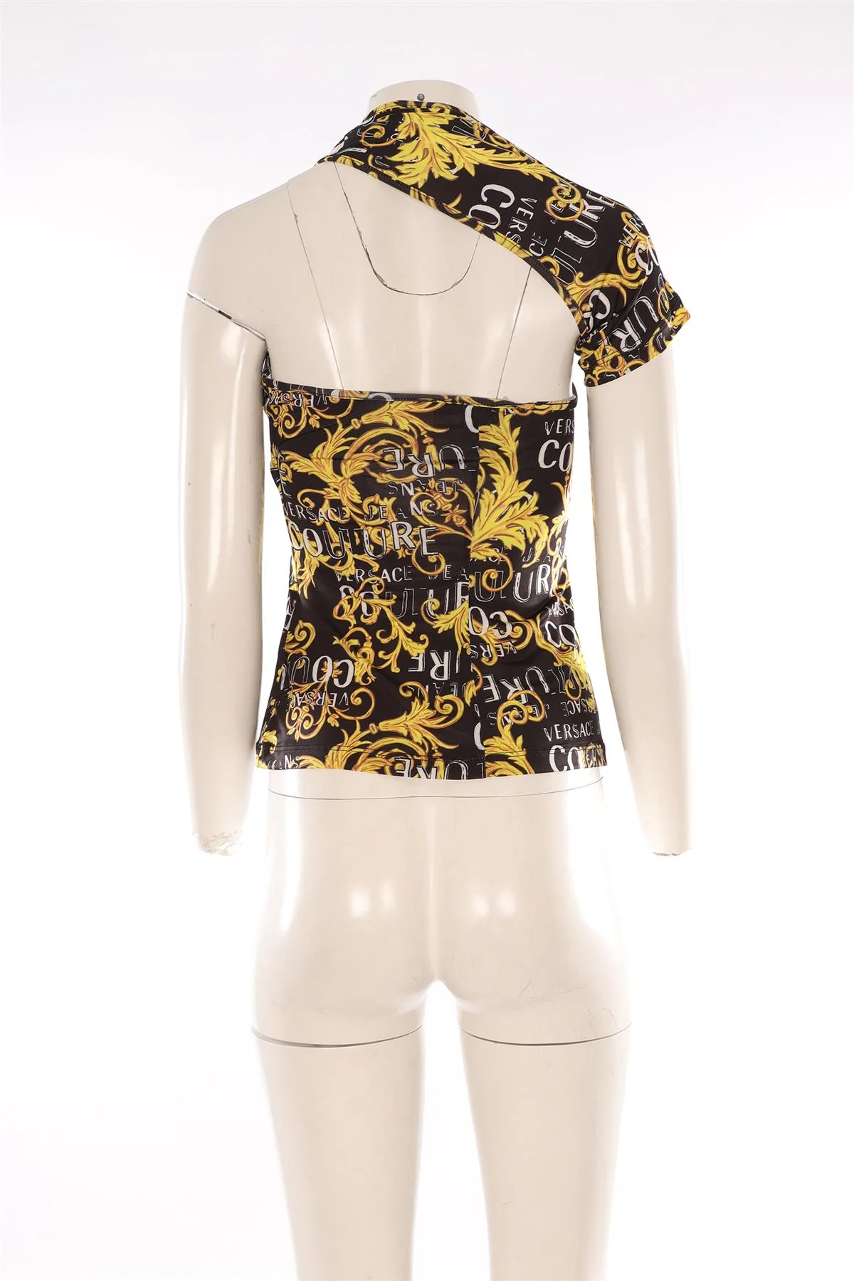 VERSACE JEANS COUTURE BLACK JERSEY TOP IT 42 UK 10 - Image 4