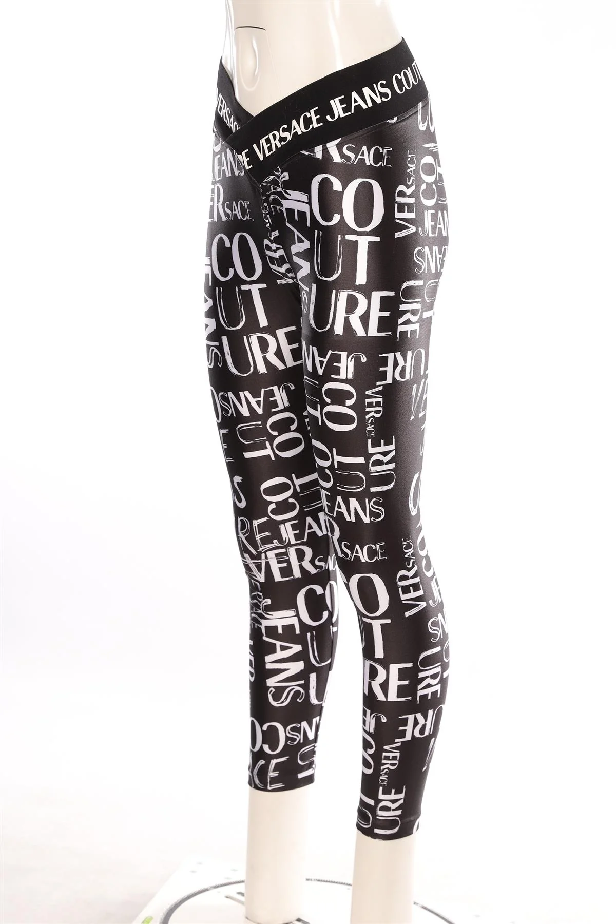 VERSACE JEANS COUTURE BLACK LEGGINGS IT 42 UK 10 - Image 3