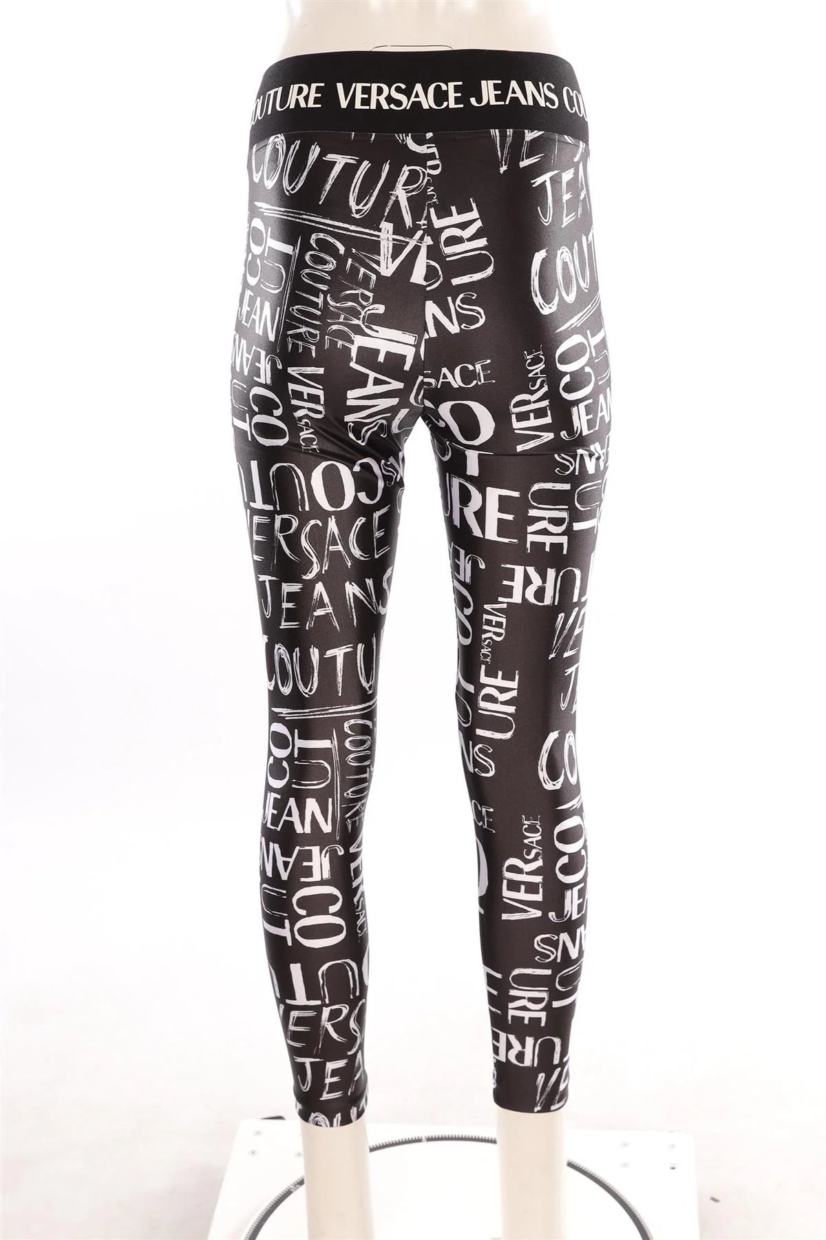 VERSACE JEANS COUTURE BLACK LEGGINGS IT 42 UK 10 - Image 4