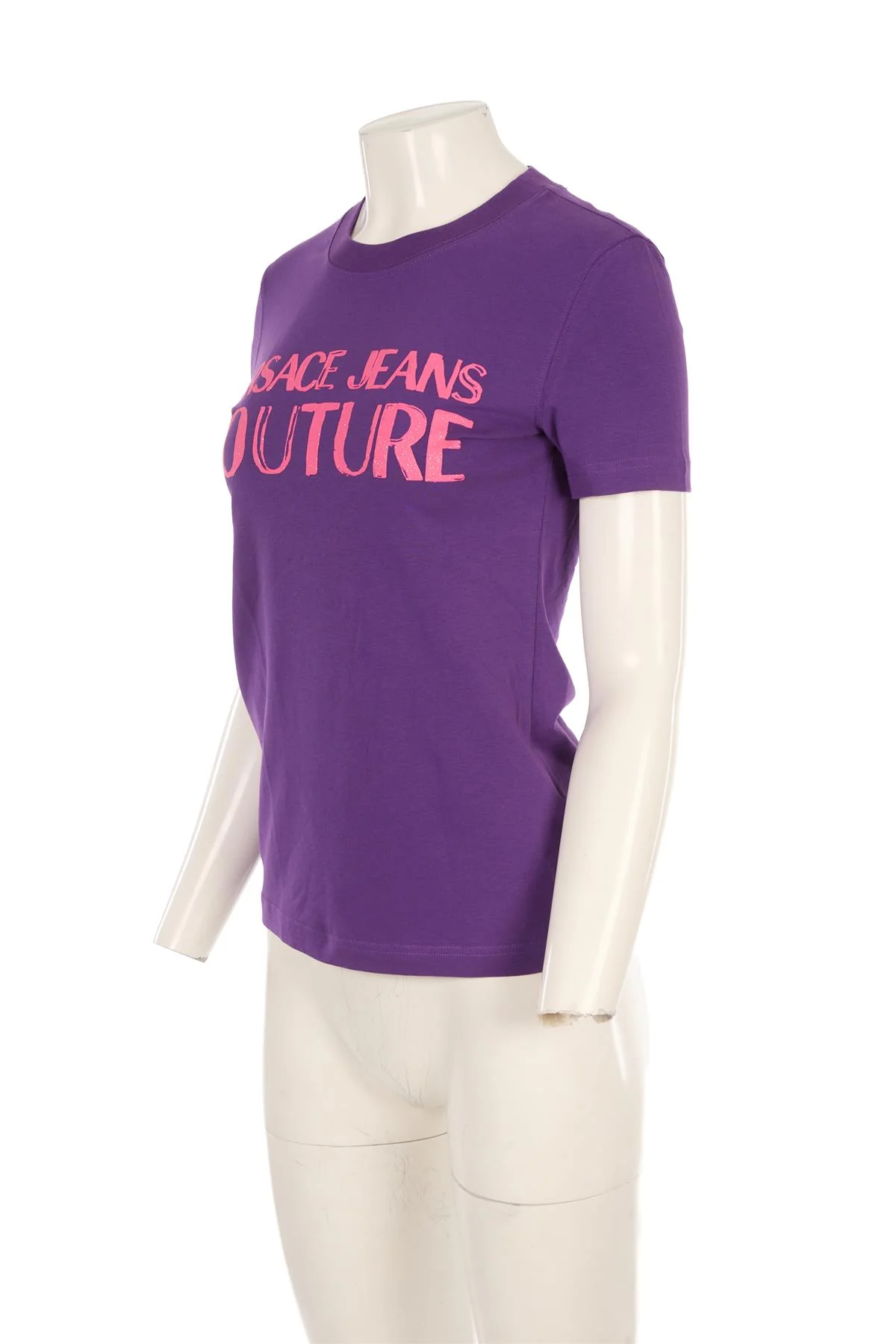 VERSACE JEANS COUTURE PURPLE COTTON T-SHIRT MEDIUM - Image 3