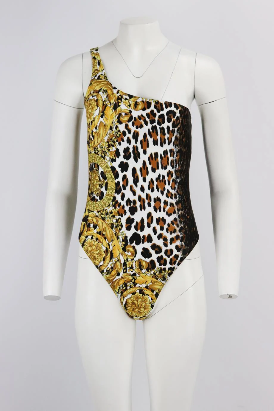 VERSACE ONE SHOULDER PRINTED STRETCH SWIMSUIT UK 14 - Image 2