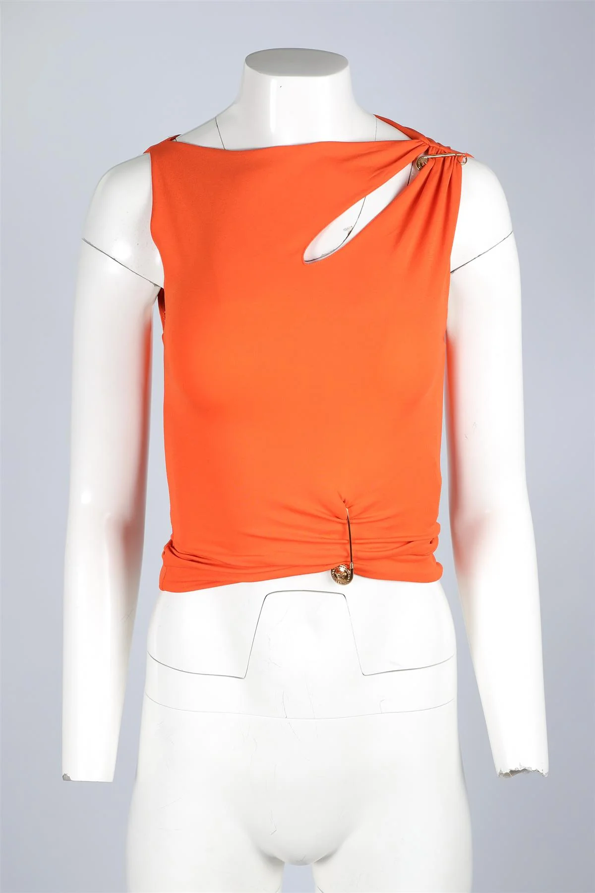 VERSACE ORANGE JERSEY TOP IT 40 UK 8 - Image 2