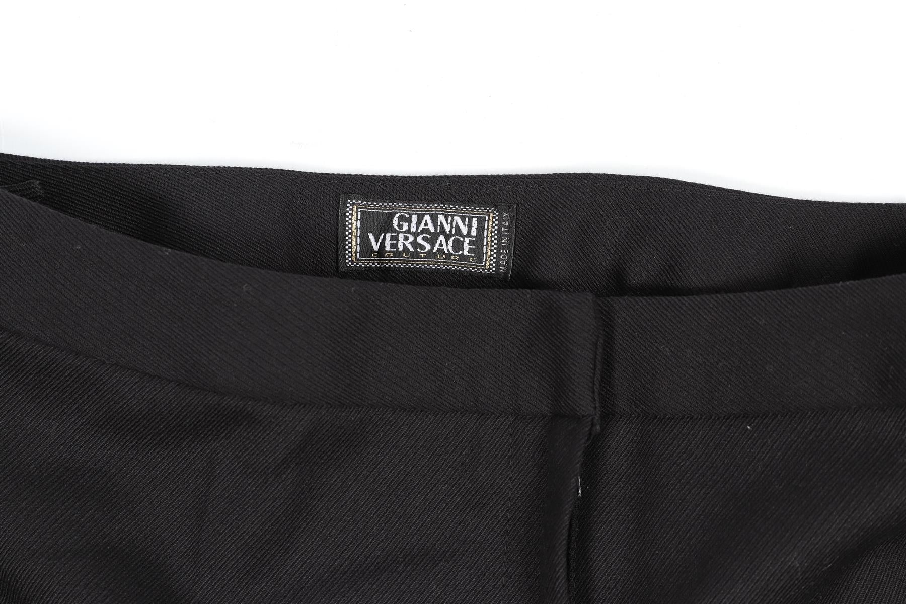 VERSACE VINTAGE WOOL STRAIGHT LEG PANTS IT 38 UK 6 - Image 4
