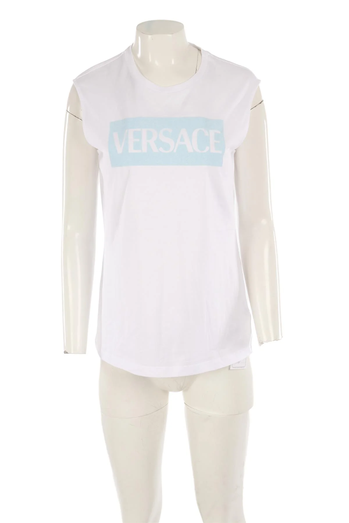 VERSACE WHITE COTTON T-SHIRT IT 40 UK 8 - Image 2