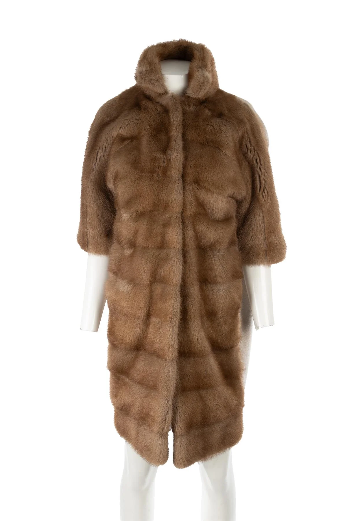 VICEDOMINI BROWN MINK FUR COAT XSMALL - Image 2