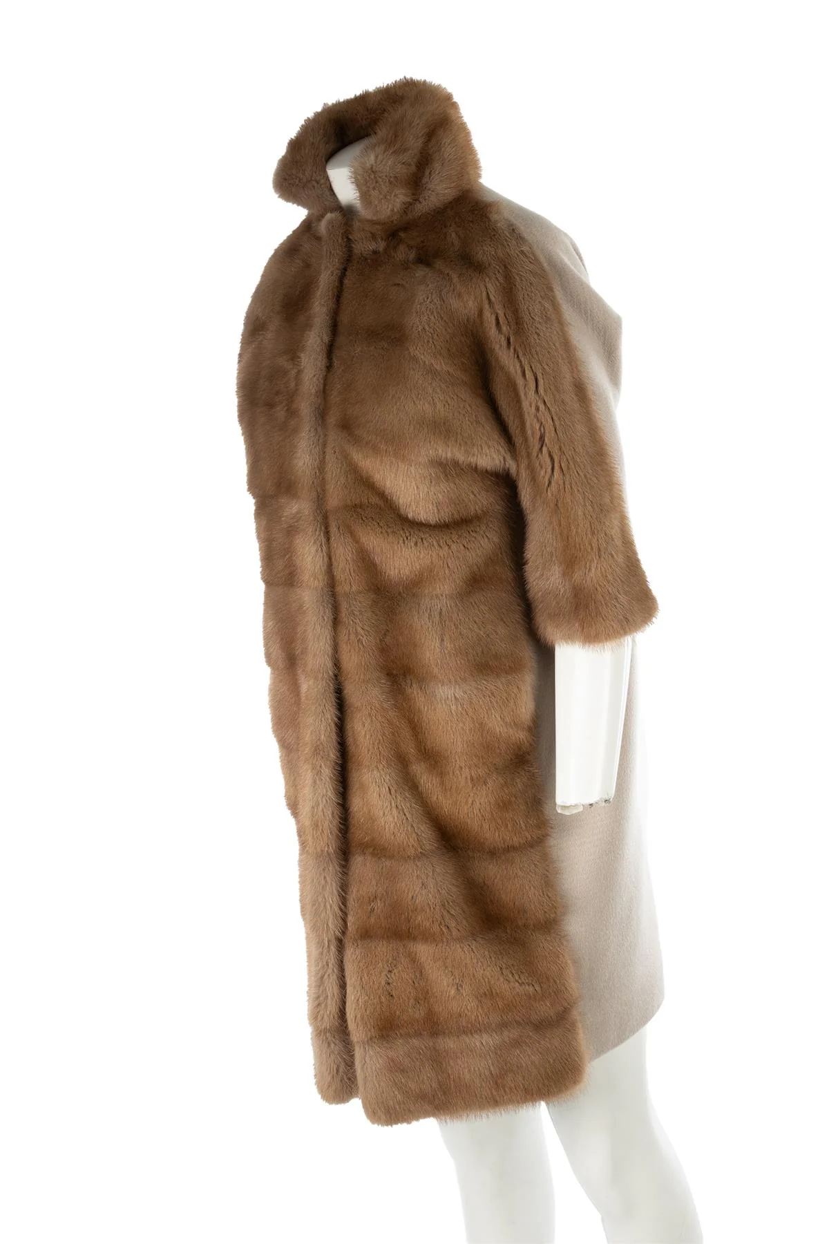 VICEDOMINI BROWN MINK FUR COAT XSMALL - Image 3