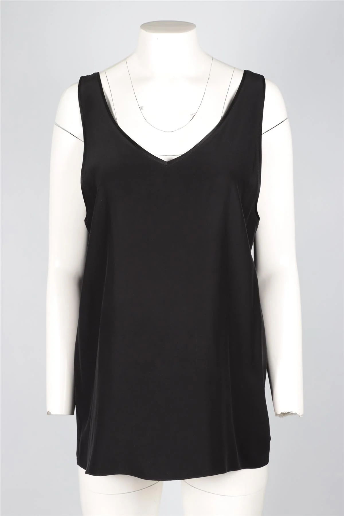 VICTORIA BECKHAM BLACK SILK TOP UK 14 - Image 2