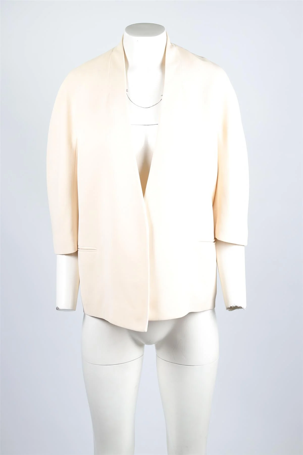 VICTORIA BECKHAM CREAM SILK JACKET UK 8 - Image 2